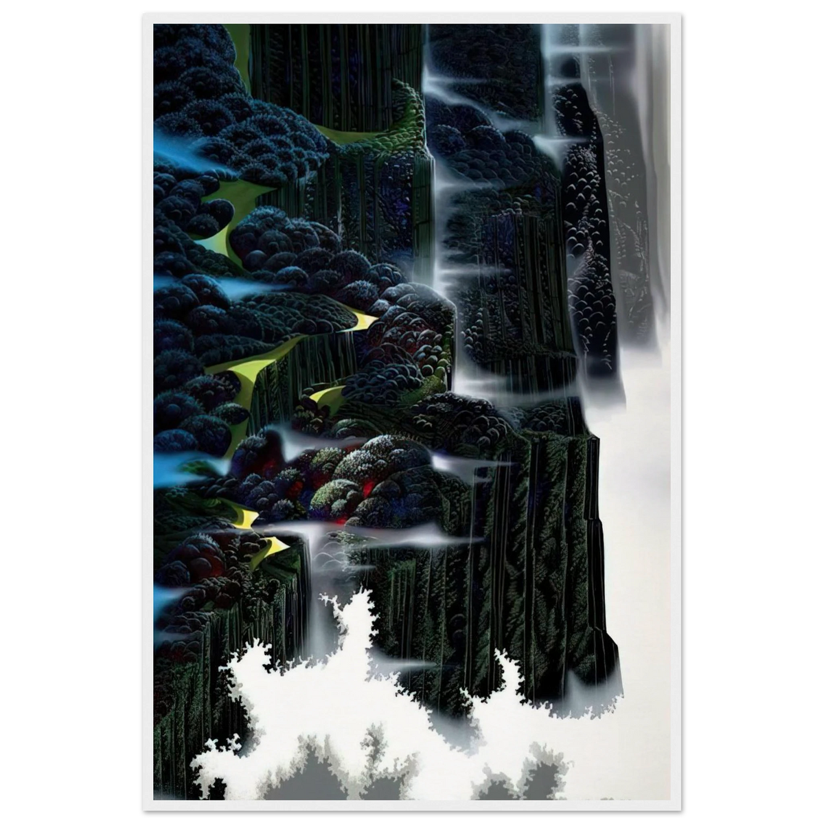 Sea Cliffs Rising Framed Poster | Eyvind Earle Framed Prints Wall Art | Eyvind Earle Prints
