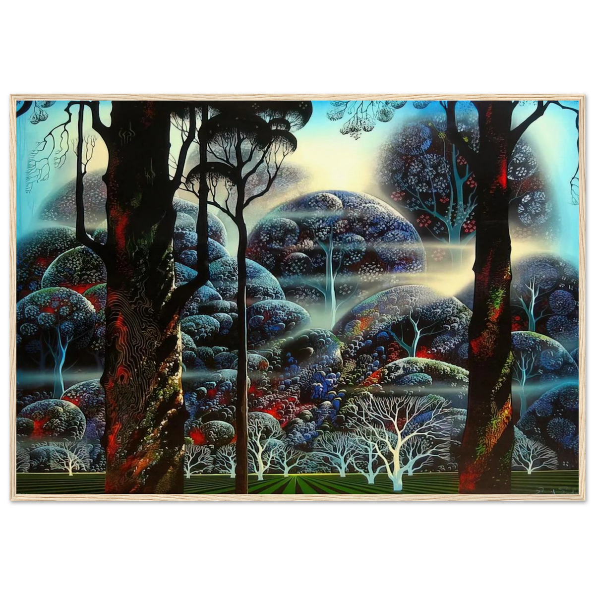 Mist in the Dark Woods Framed Poster | Eyvind Earle Framed Prints Wall Art | Eyvind Earle Prints