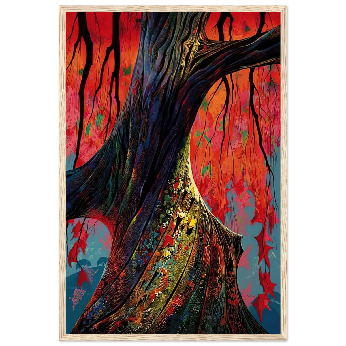 Fire red and gold Framed Poster | Eyvind Earle Framed Prints Wall Art | Eyvind Earle Prints