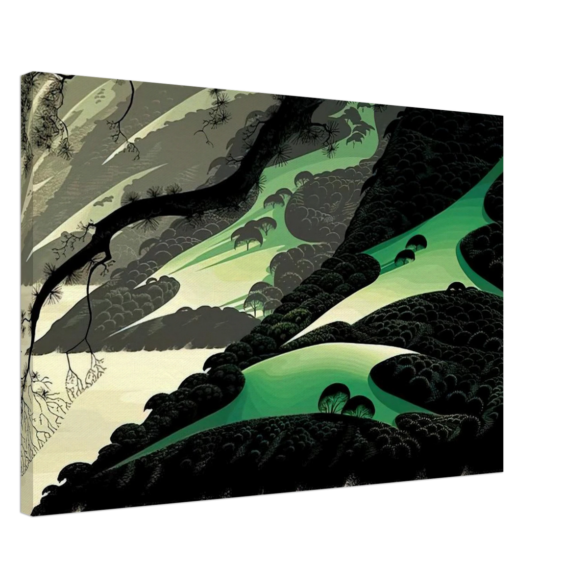 Green Big Sur Canvas | Eyvind Earle Canvas | Eyvind Earle Prints