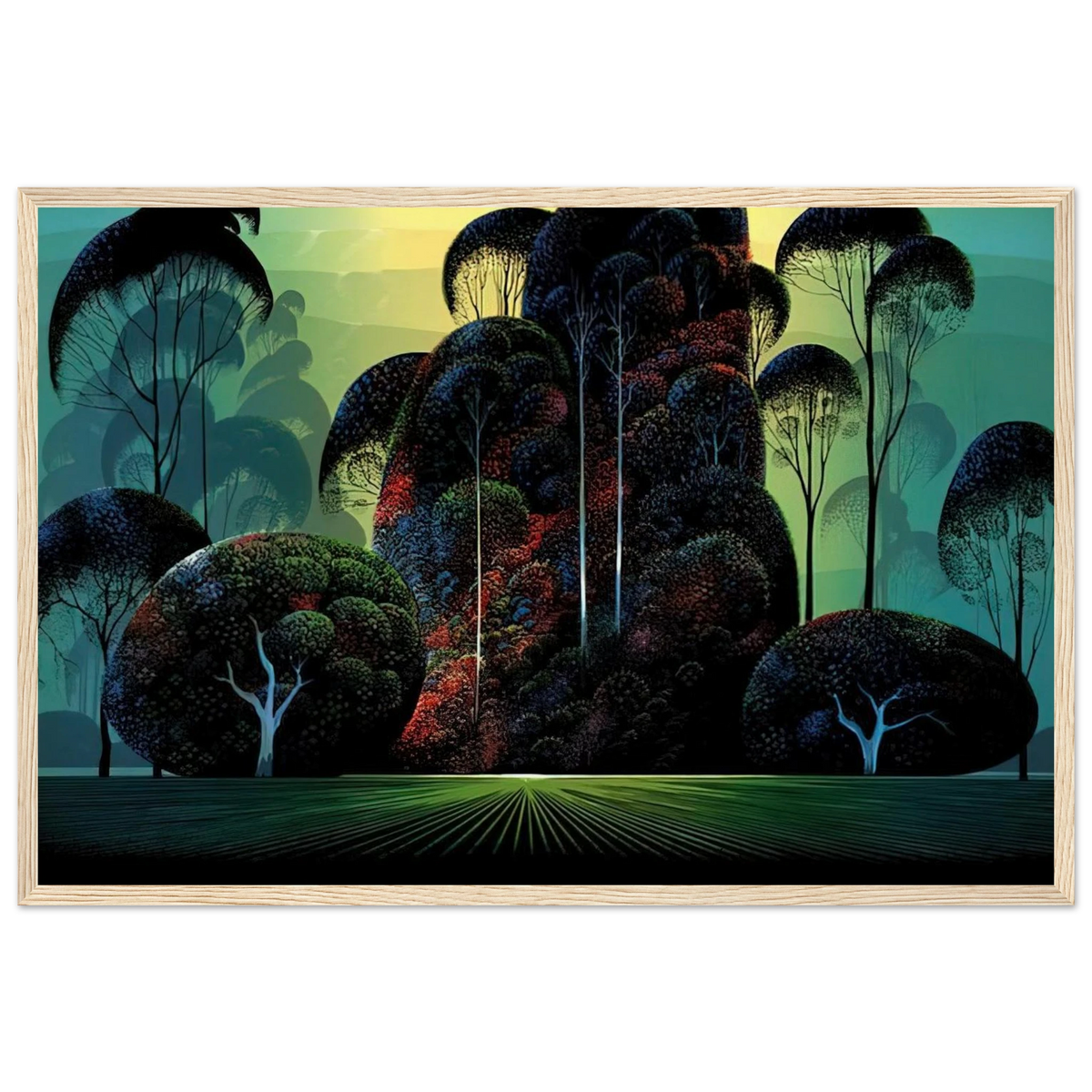 Mendacino Framed Poster | Eyvind Earle Framed Prints Wall Art | Eyvind Earle Prints