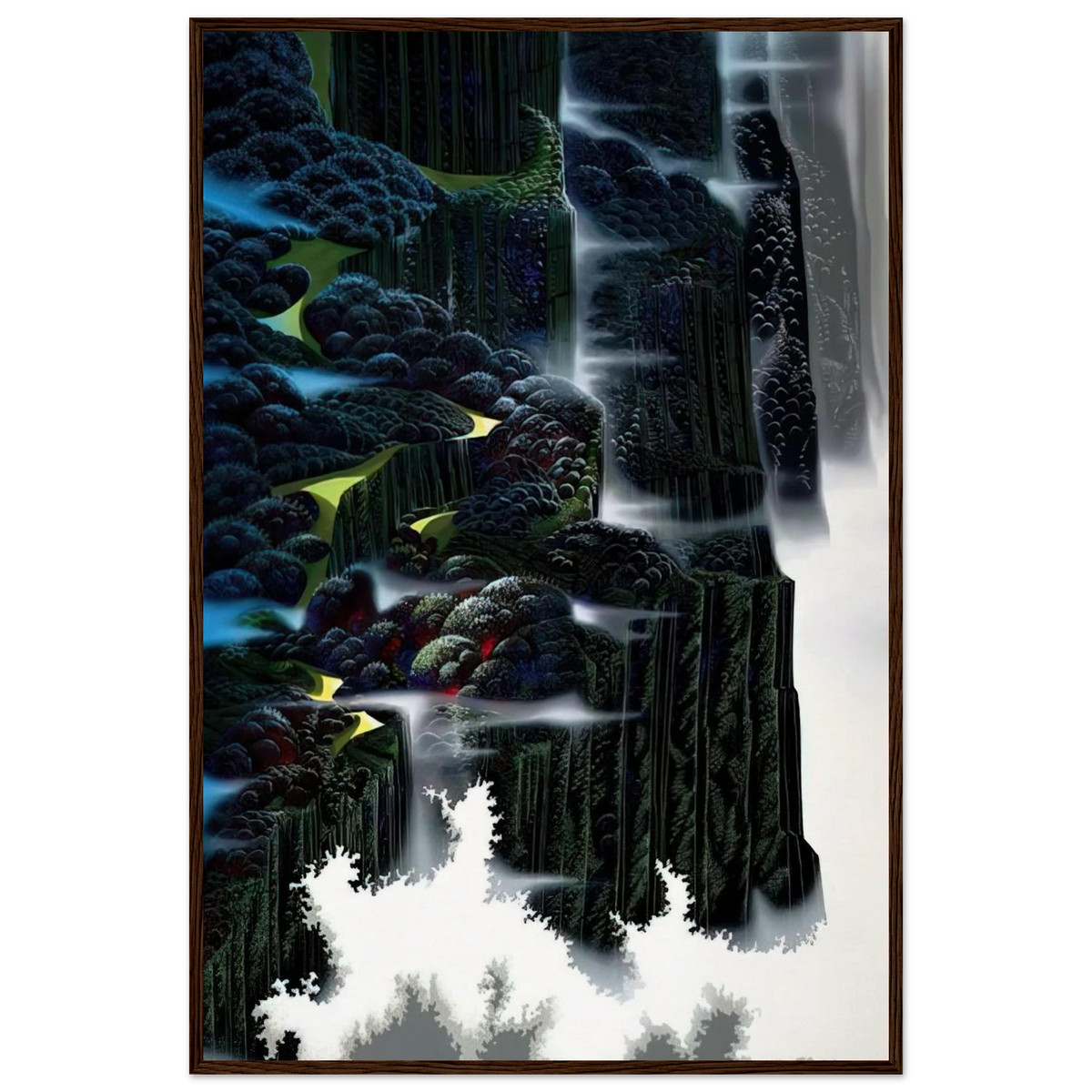 Sea Cliffs Rising Framed Poster | Eyvind Earle Framed Prints Wall Art | Eyvind Earle Prints