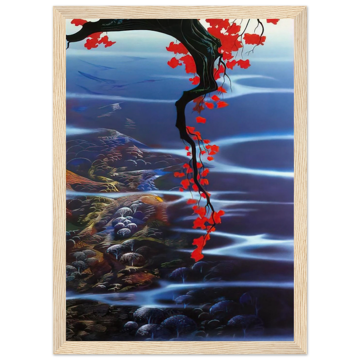 Red Leaves Framed Poster | Eyvind Earle Framed Prints Wall Art | Eyvind Earle Prints