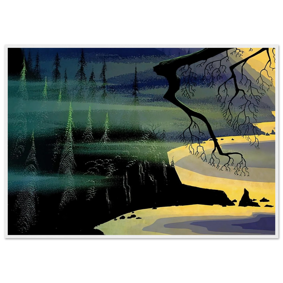 Blue Mist Framed Poster | Eyvind Earle Framed Prints Wall Art | Eyvind Earle Prints