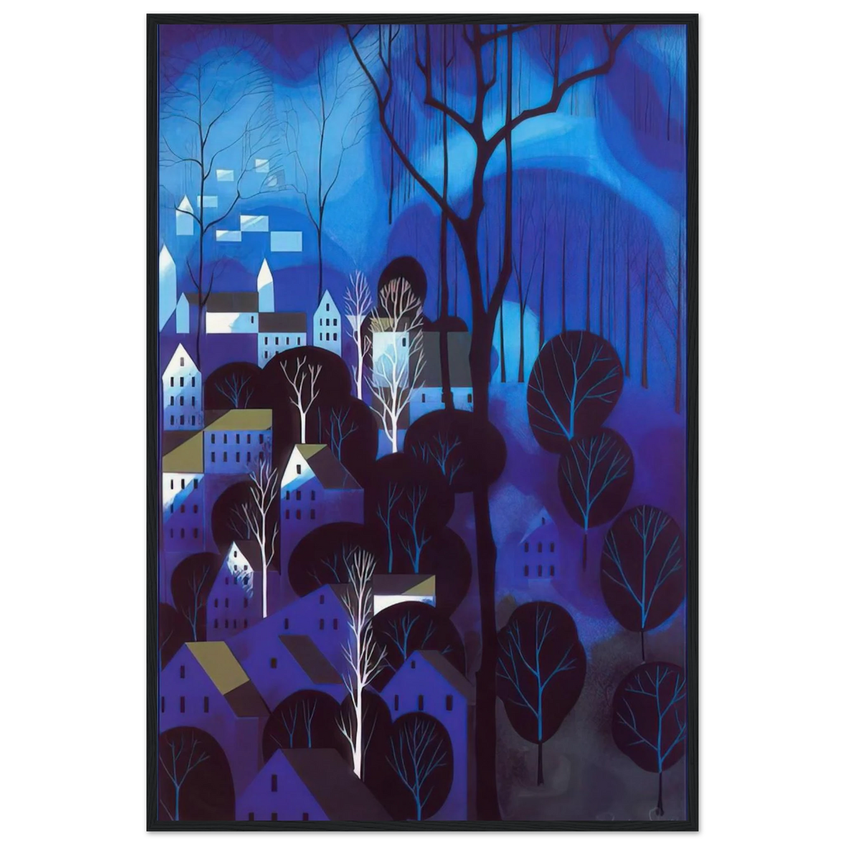 Midnight Blue Framed Poster | Eyvind Earle Framed Prints Wall Art | Eyvind Earle Prints