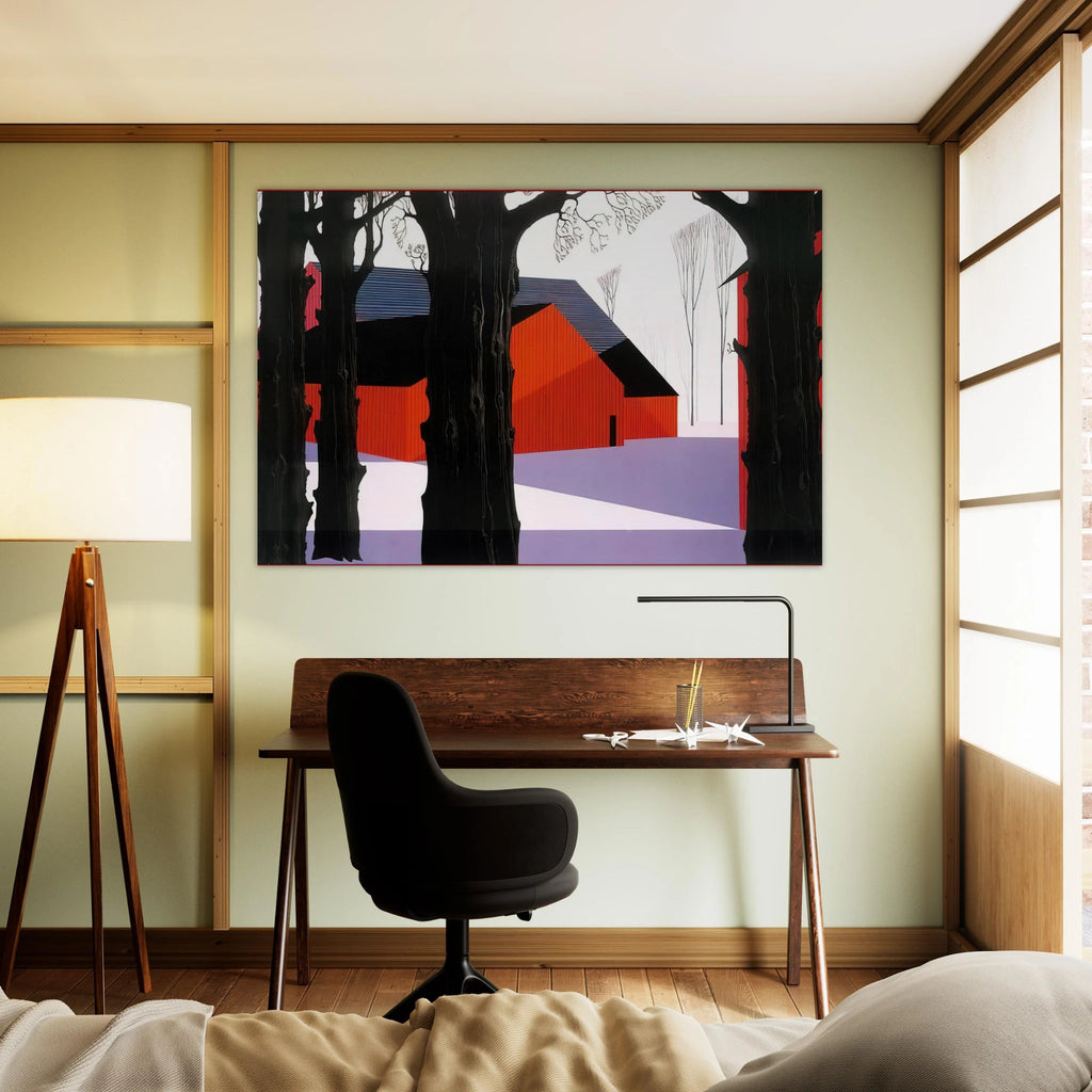 Red Barn Poster | Eyvind Earle Poster | Eyvind Earle Prints