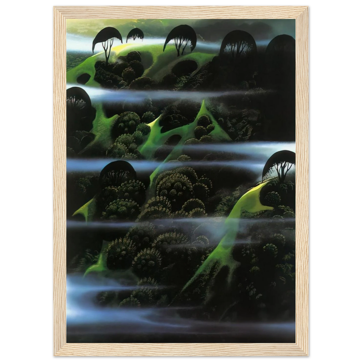 Early Morning Fog Framed Poster | Eyvind Earle Framed Prints Wall Art | Eyvind Earle Prints