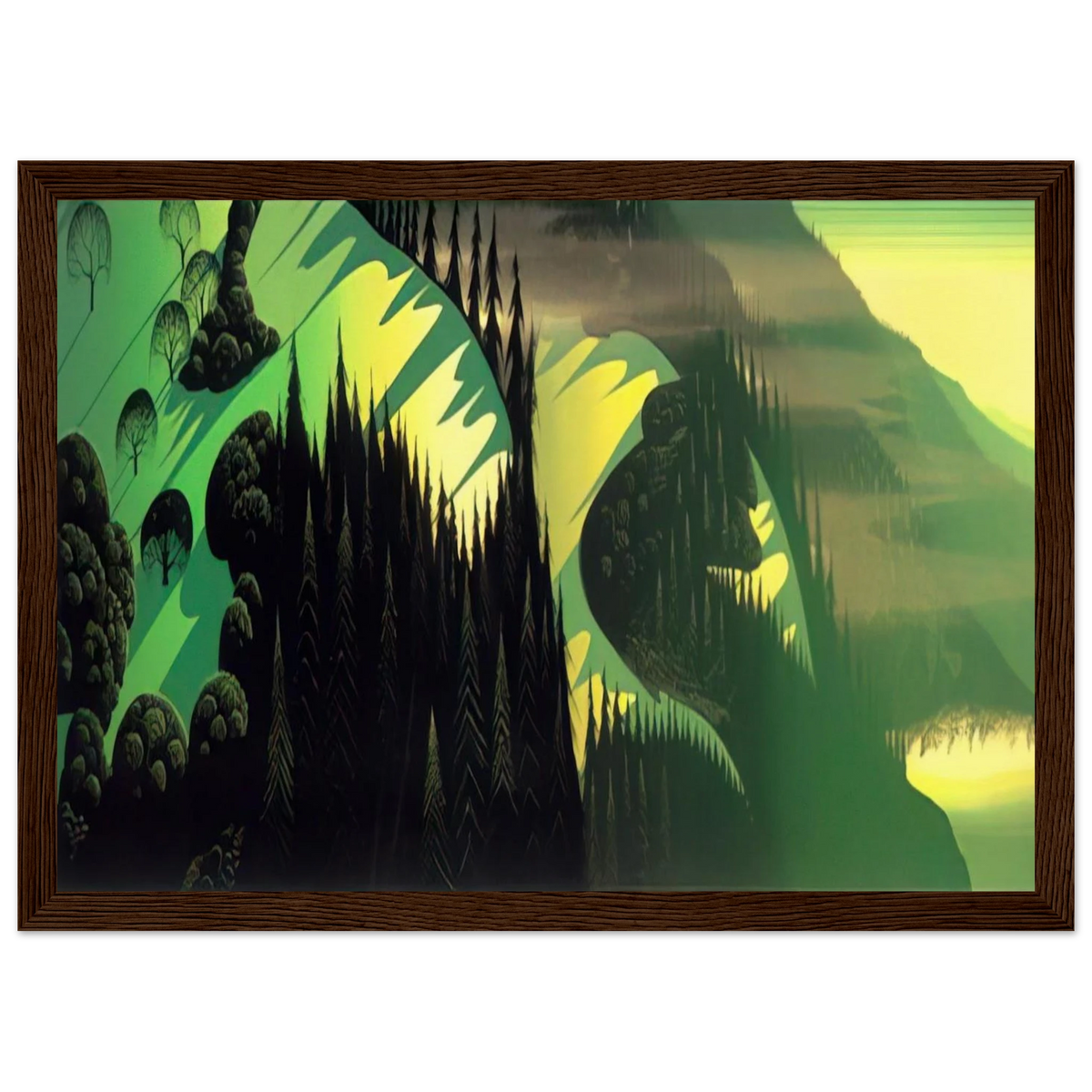 Three Pastures by the Sea Framed Poster | Eyvind Earle Framed Prints Wall Art | Eyvind Earle Prints