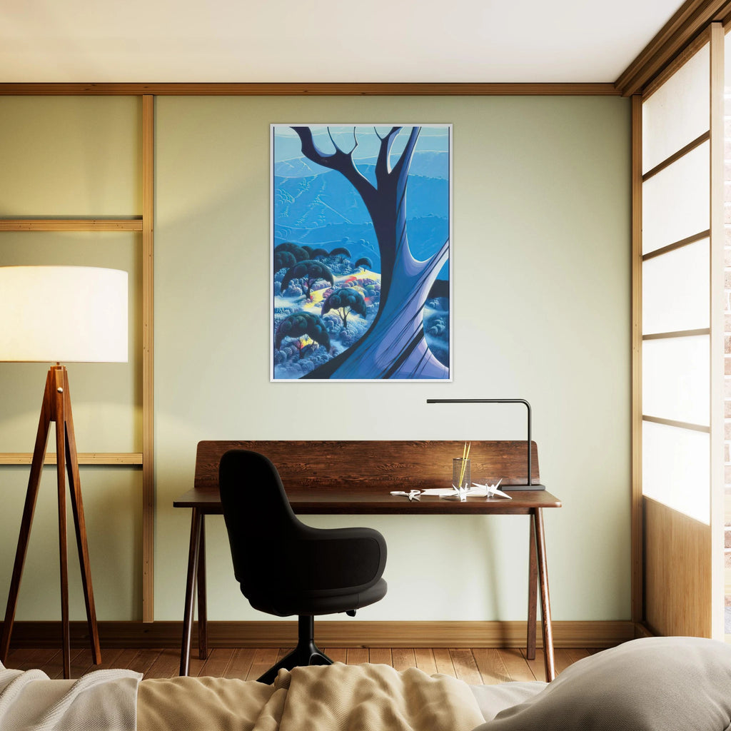 Purple Treeand Mountains Framed Poster | Eyvind Earle Framed Prints Wall Art | Eyvind Earle Prints