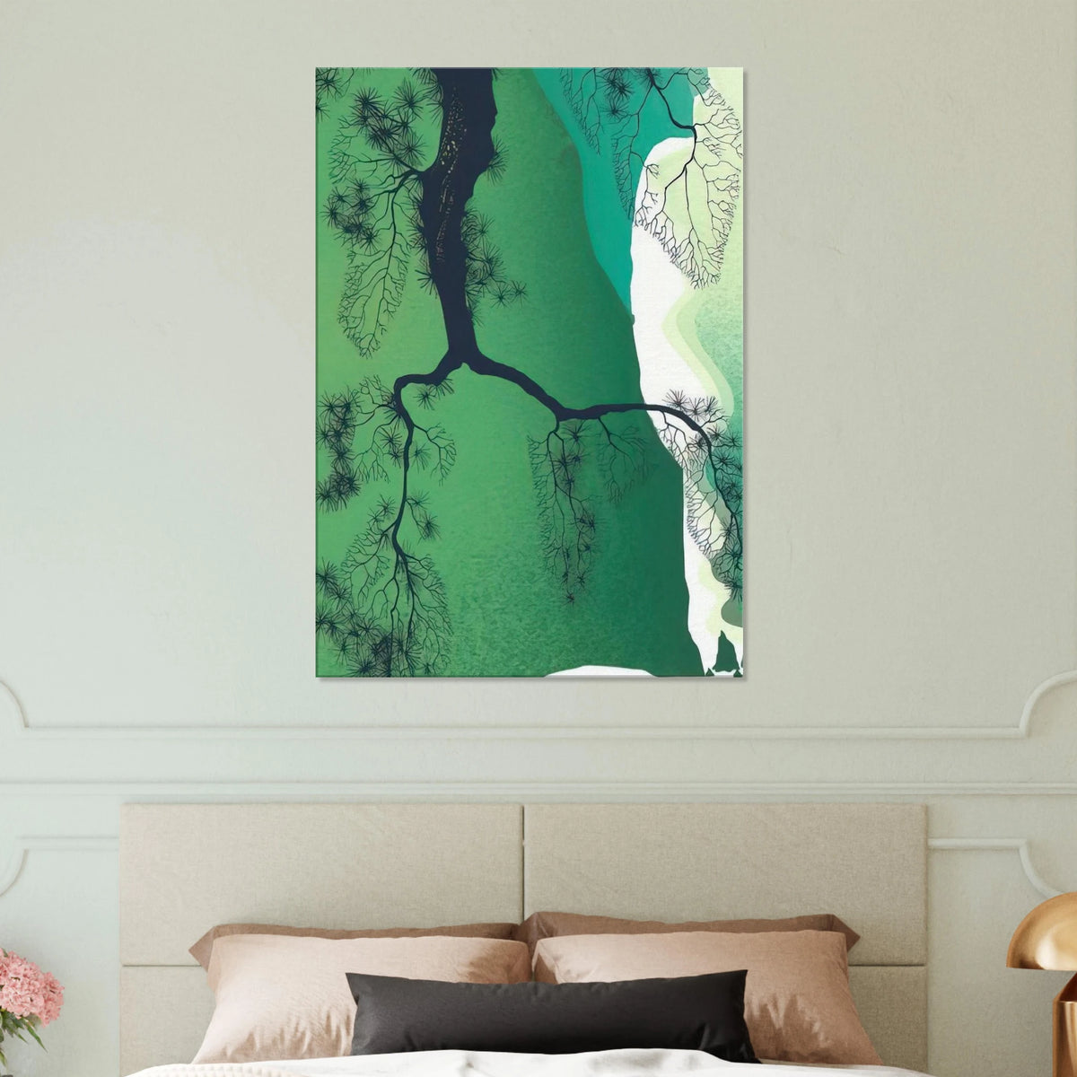 Sea Cliffs and Pine Branch Canvas | Eyvind Earle Canvas | Eyvind Earle Prints