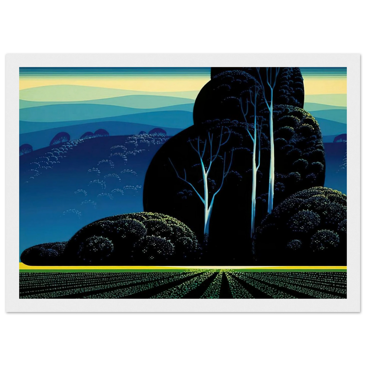 Even Tide Framed Poster | Eyvind Earle Framed Prints Wall Art | Eyvind Earle Prints