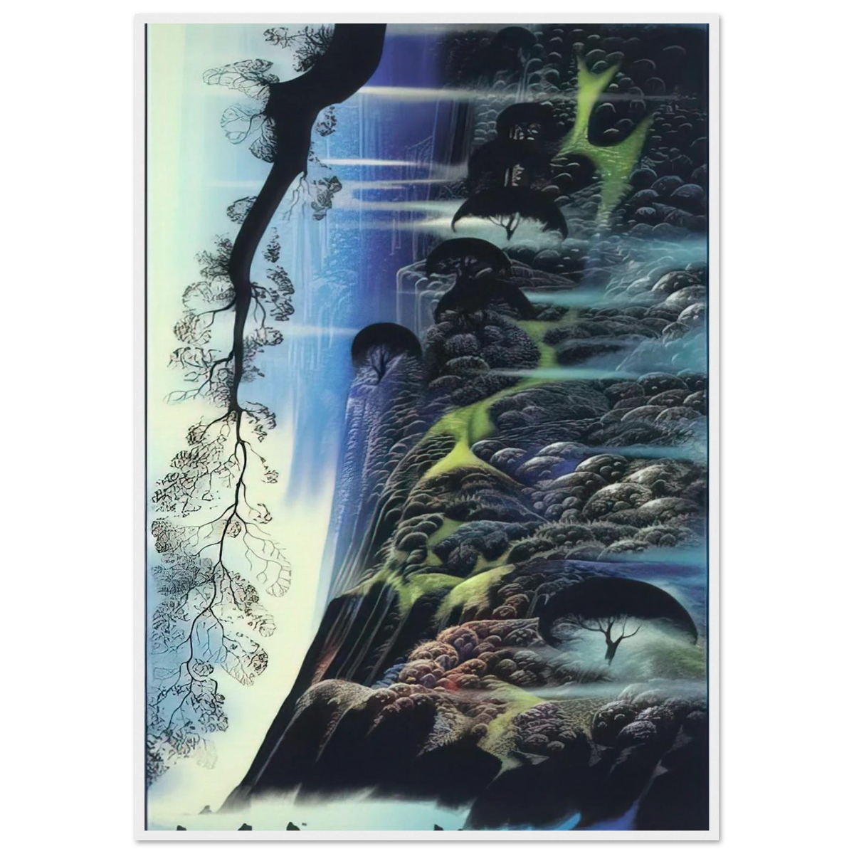 Steep Coast Line Framed Poster | Eyvind Earle Framed Prints Wall Art | Eyvind Earle Prints