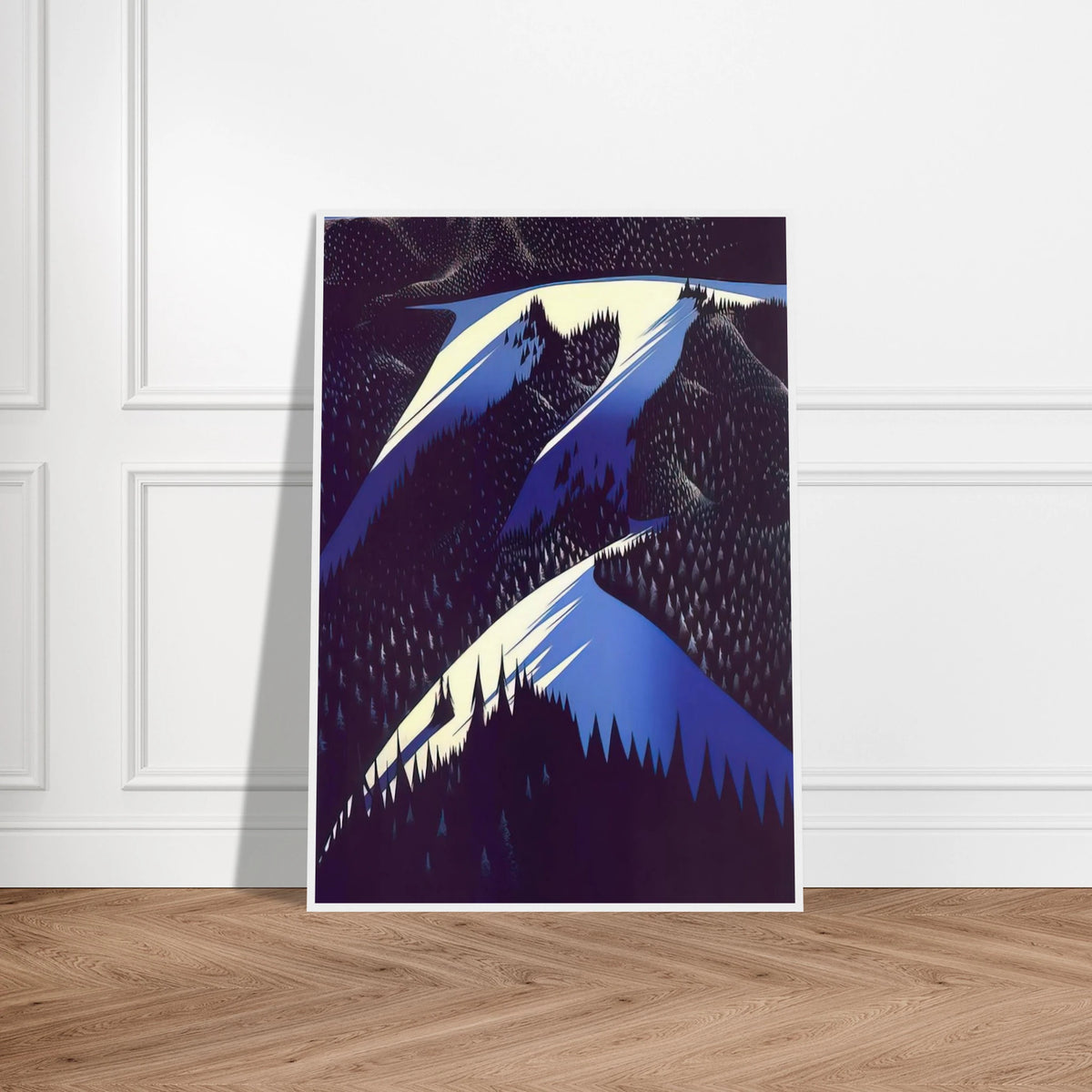 Black Evergreen Forest Framed Poster | Eyvind Earle Framed Prints Wall Art | Eyvind Earle Prints