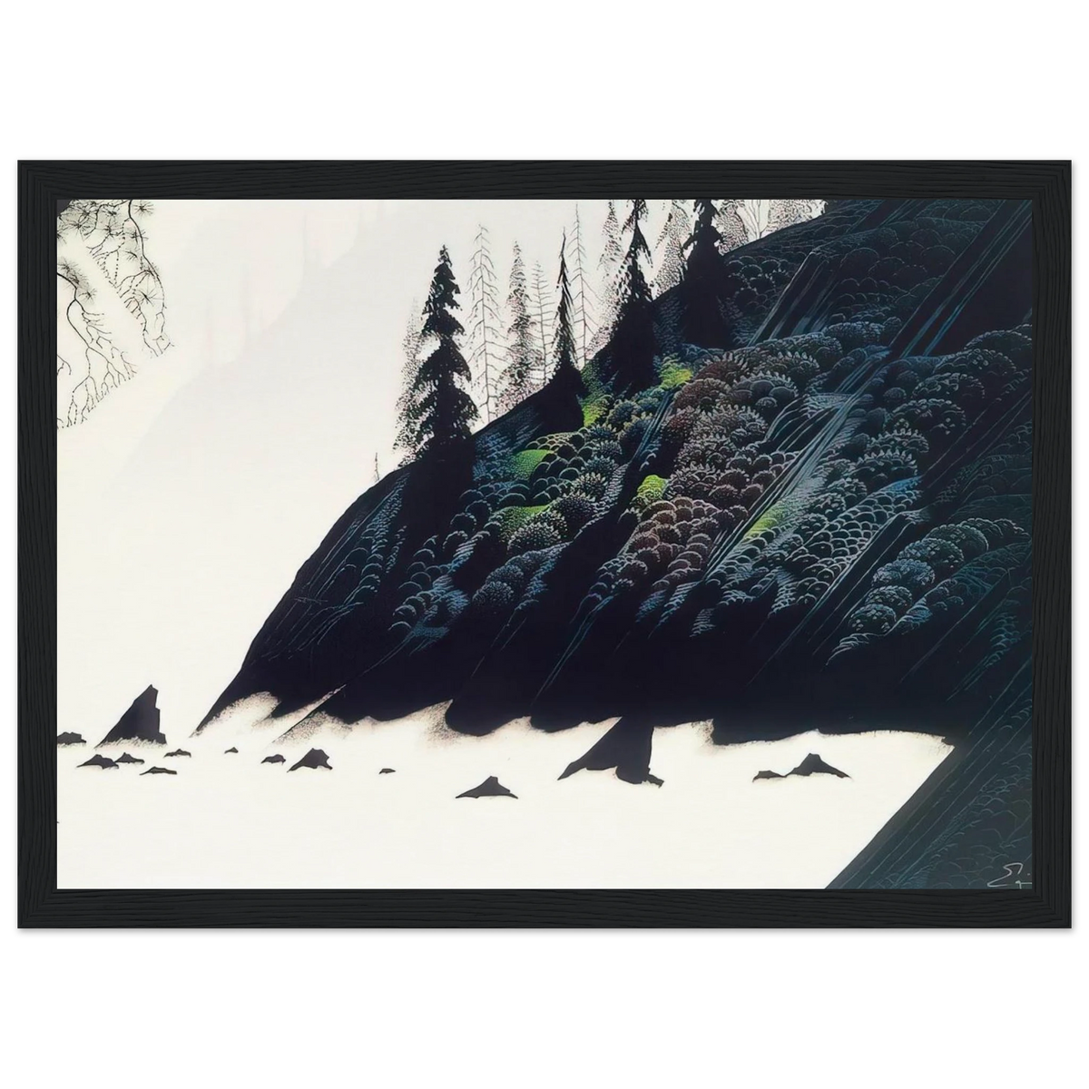 Spruce Redwoods and Pine Framed Poster | Eyvind Earle Framed Prints Wall Art | Eyvind Earle Prints