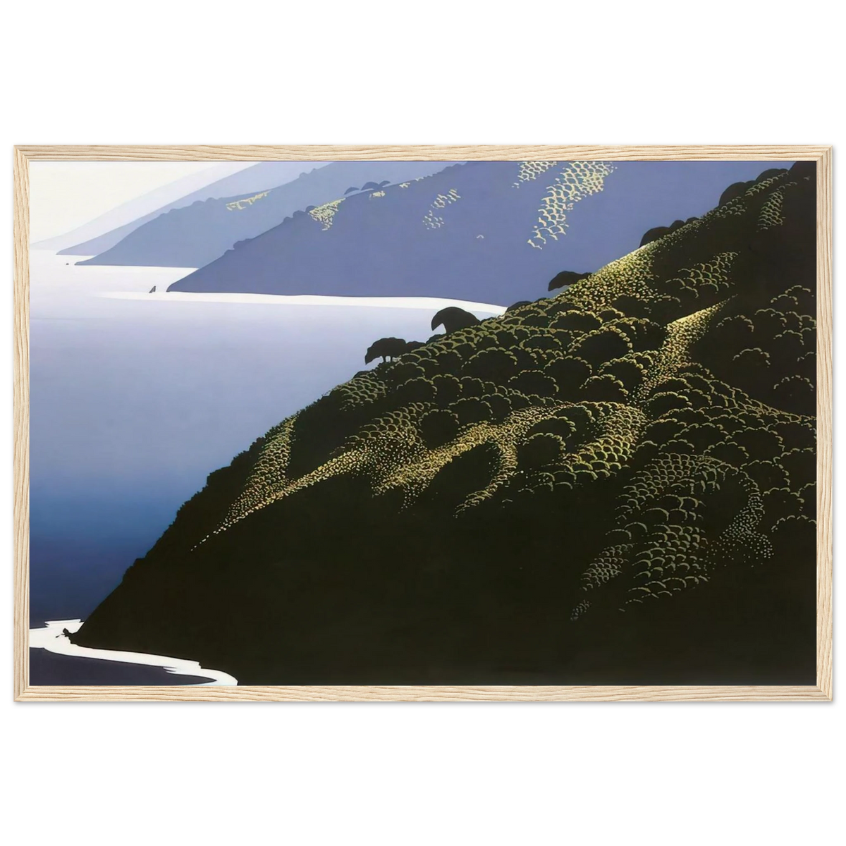 Big Sur Calm Framed Poster | Eyvind Earle Framed Prints Wall Art | Eyvind Earle Prints
