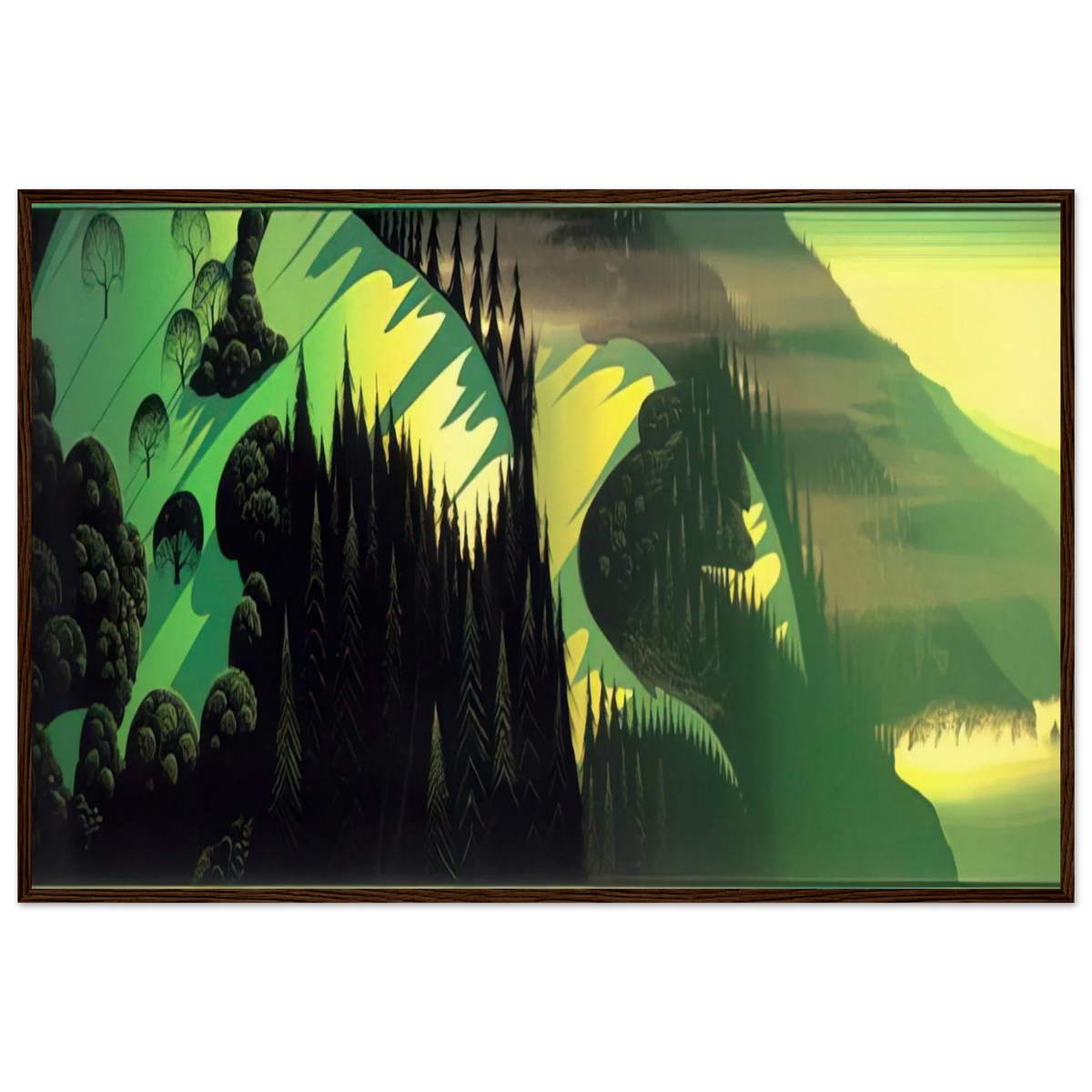 Three Pastures by the Sea Framed Poster | Eyvind Earle Framed Prints Wall Art | Eyvind Earle Prints