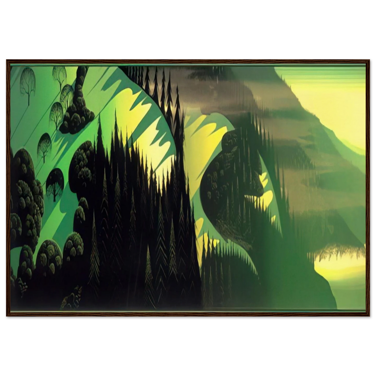 Three Pastures by the Sea Framed Poster | Eyvind Earle Framed Prints Wall Art | Eyvind Earle Prints