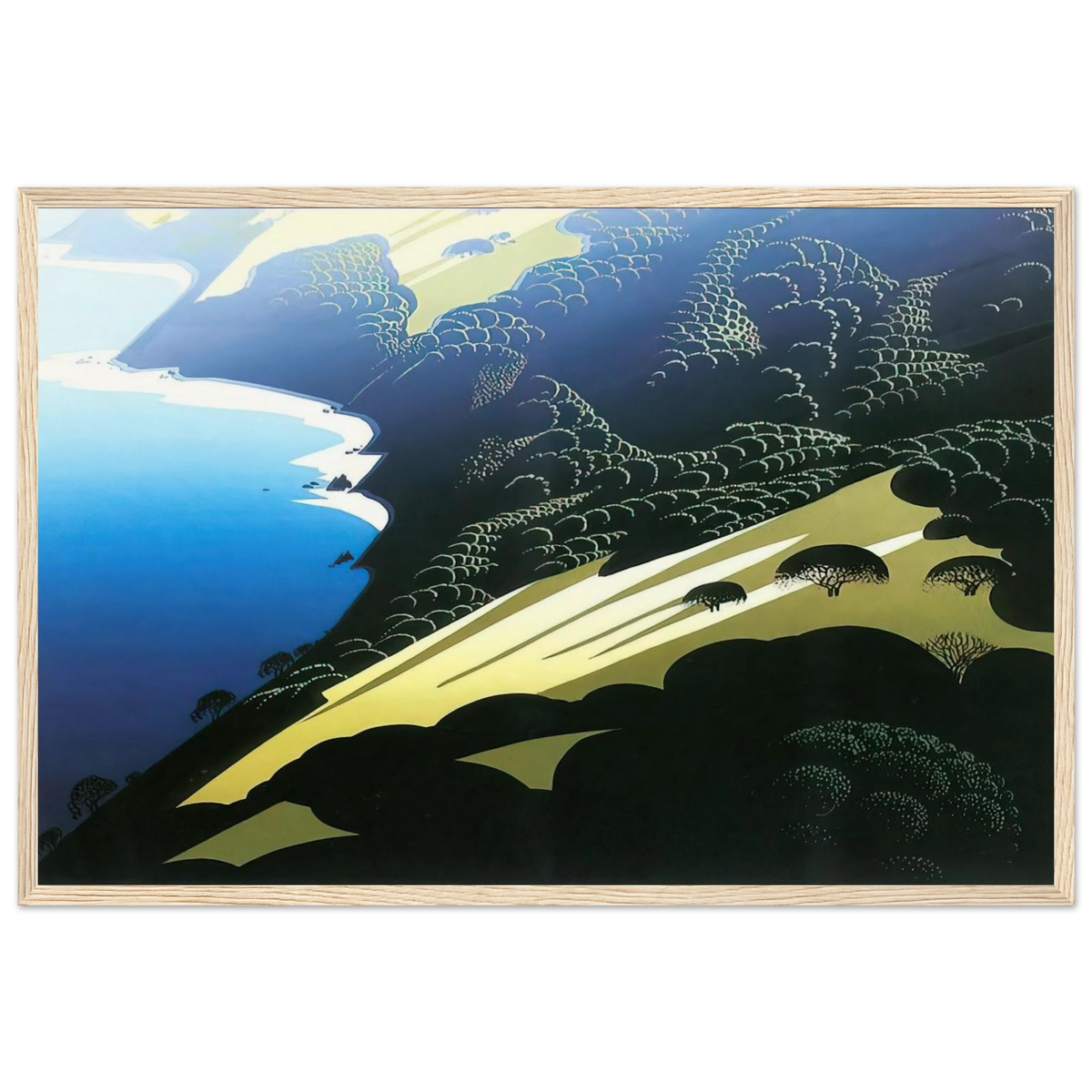 Seaside Pastures Framed Poster | Eyvind Earle Framed Prints Wall Art | Eyvind Earle Prints