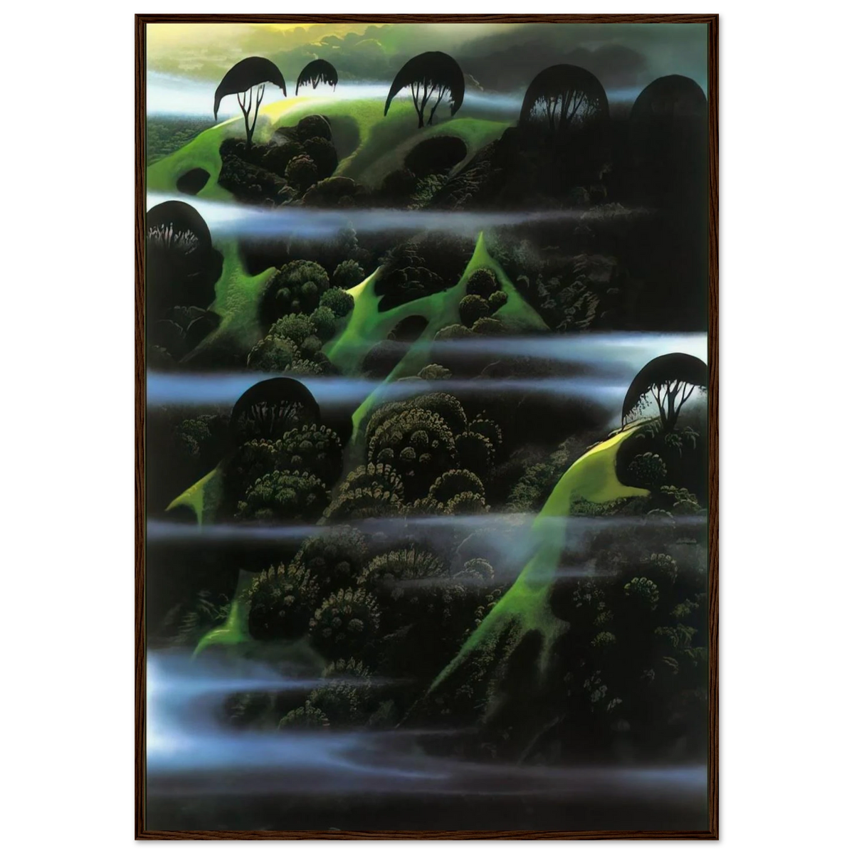 Early Morning Fog Framed Poster | Eyvind Earle Framed Prints Wall Art | Eyvind Earle Prints