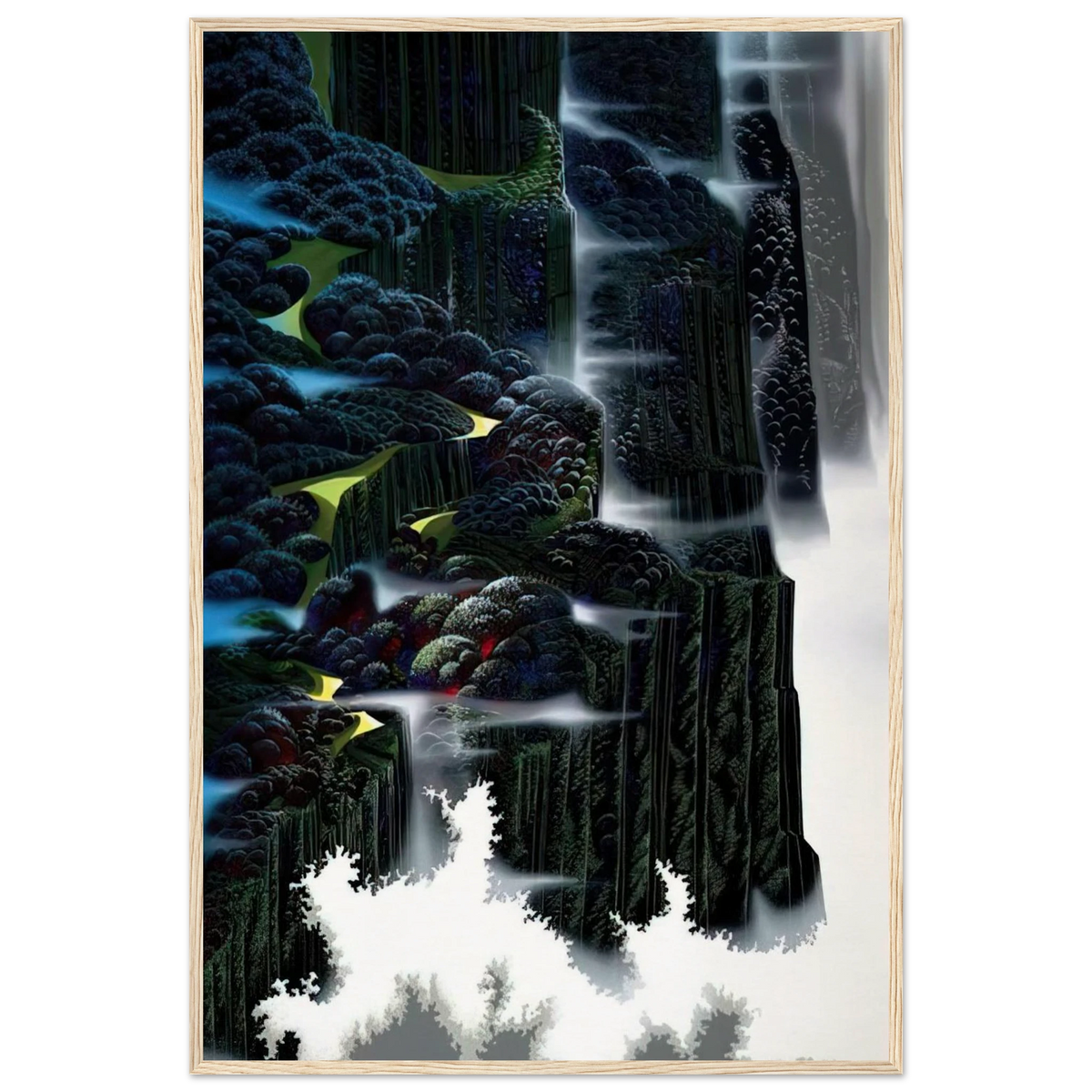 Sea Cliffs Rising Framed Poster | Eyvind Earle Framed Prints Wall Art | Eyvind Earle Prints