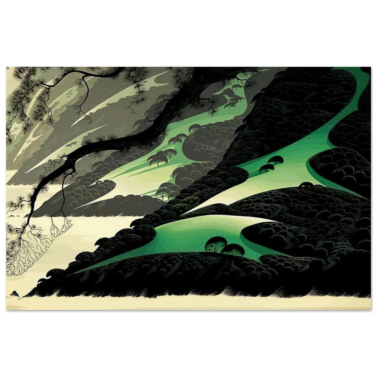 Green Big Sur Poster | Eyvind Earle Poster | Eyvind Earle Prints