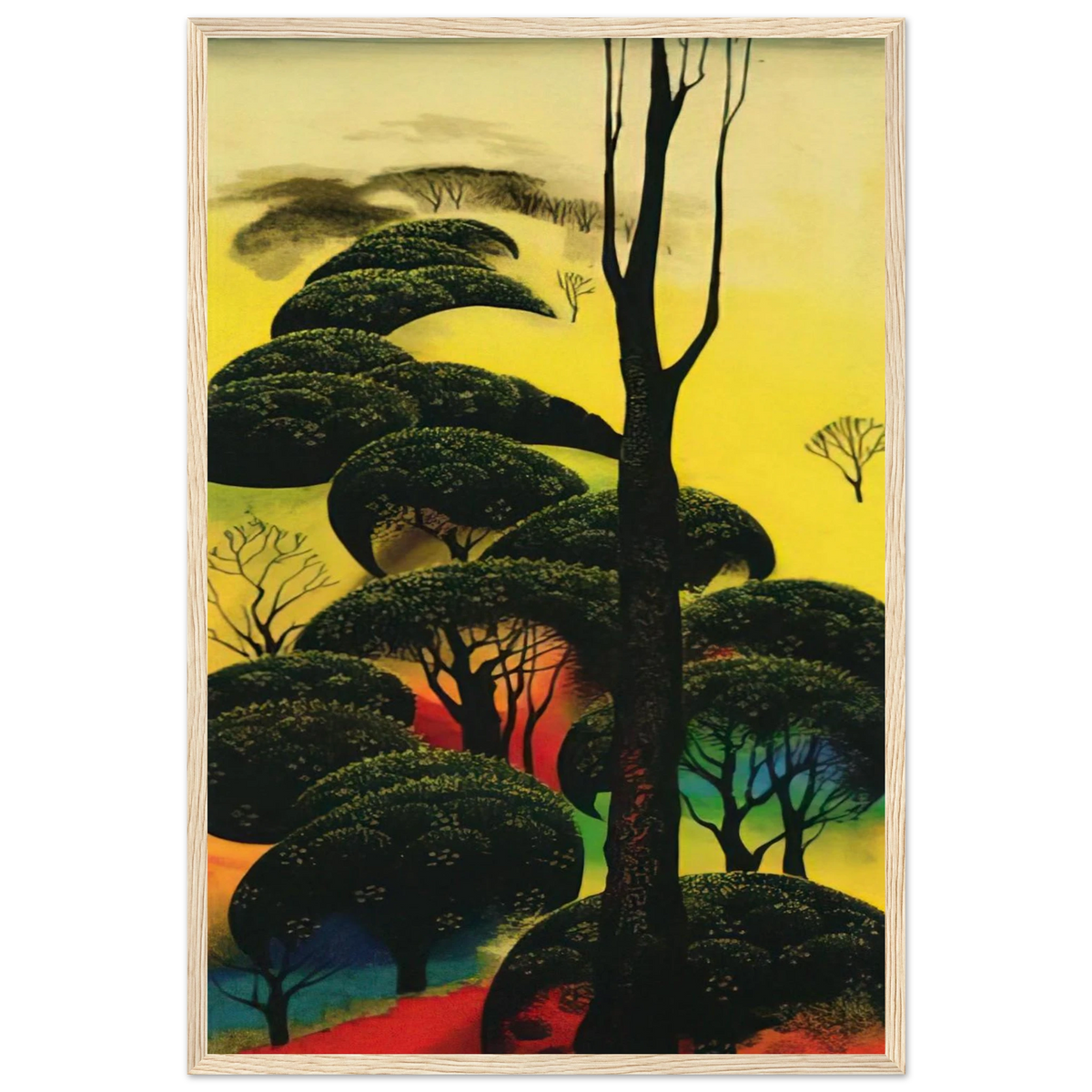 Climbing Oaks Framed Poster | Eyvind Earle Framed Prints Wall Art | Eyvind Earle Prints