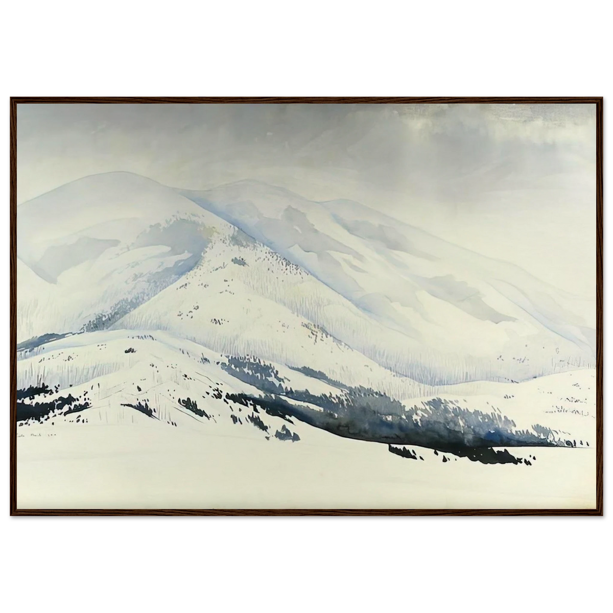 Snowy Mountain Framed Poster | Eyvind Earle Framed Prints Wall Art | Eyvind Earle Prints