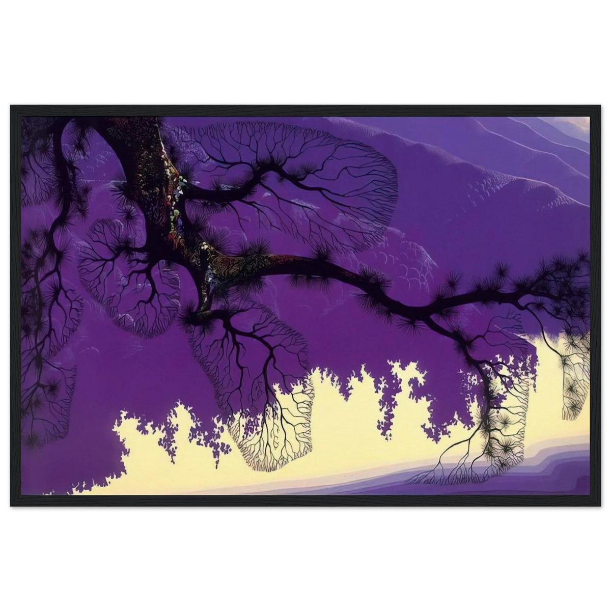 Purple Coastline Framed Poster | Eyvind Earle Framed Prints Wall Art | Eyvind Earle Prints