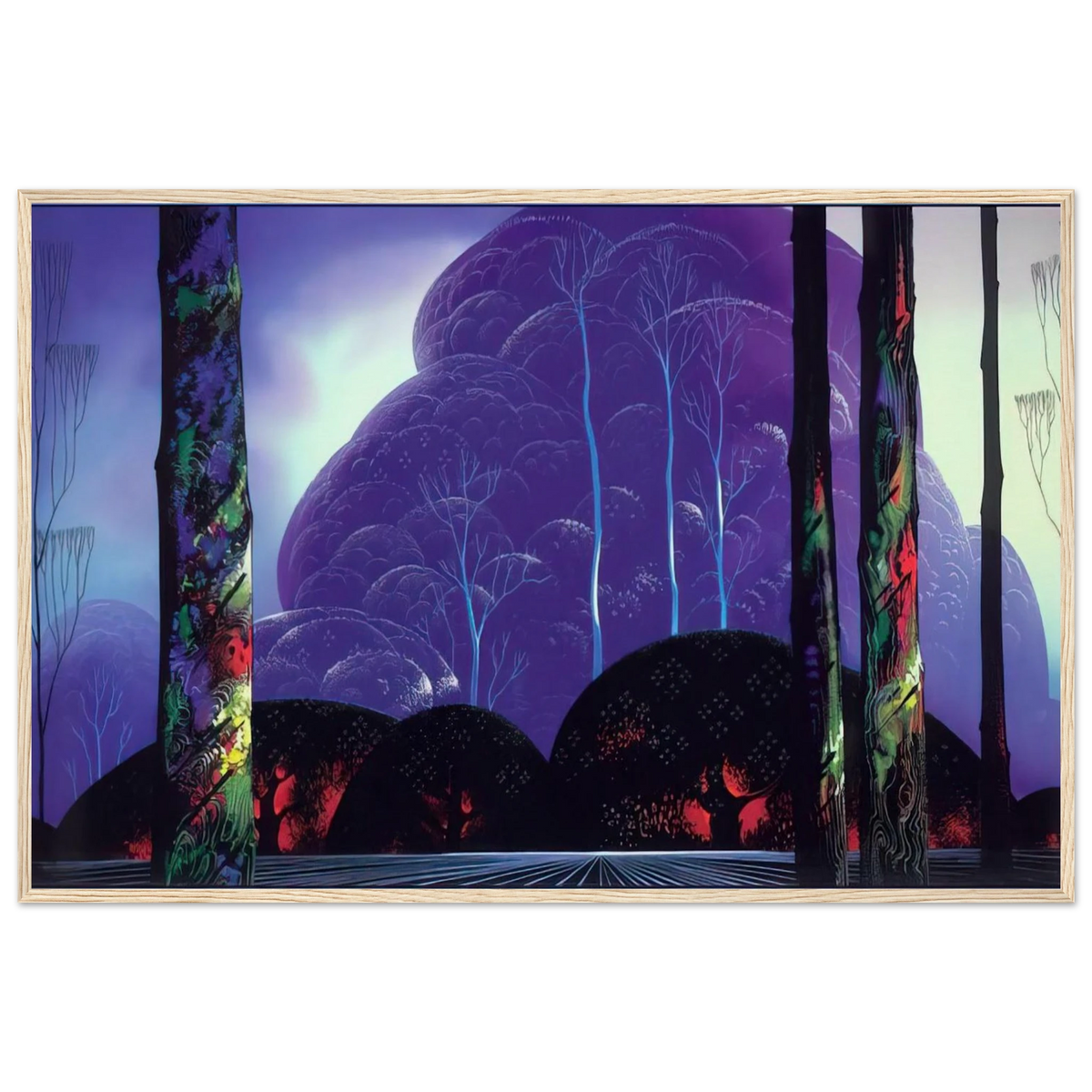 Purple Sunset Framed Poster | Eyvind Earle Framed Prints Wall Art | Eyvind Earle Prints