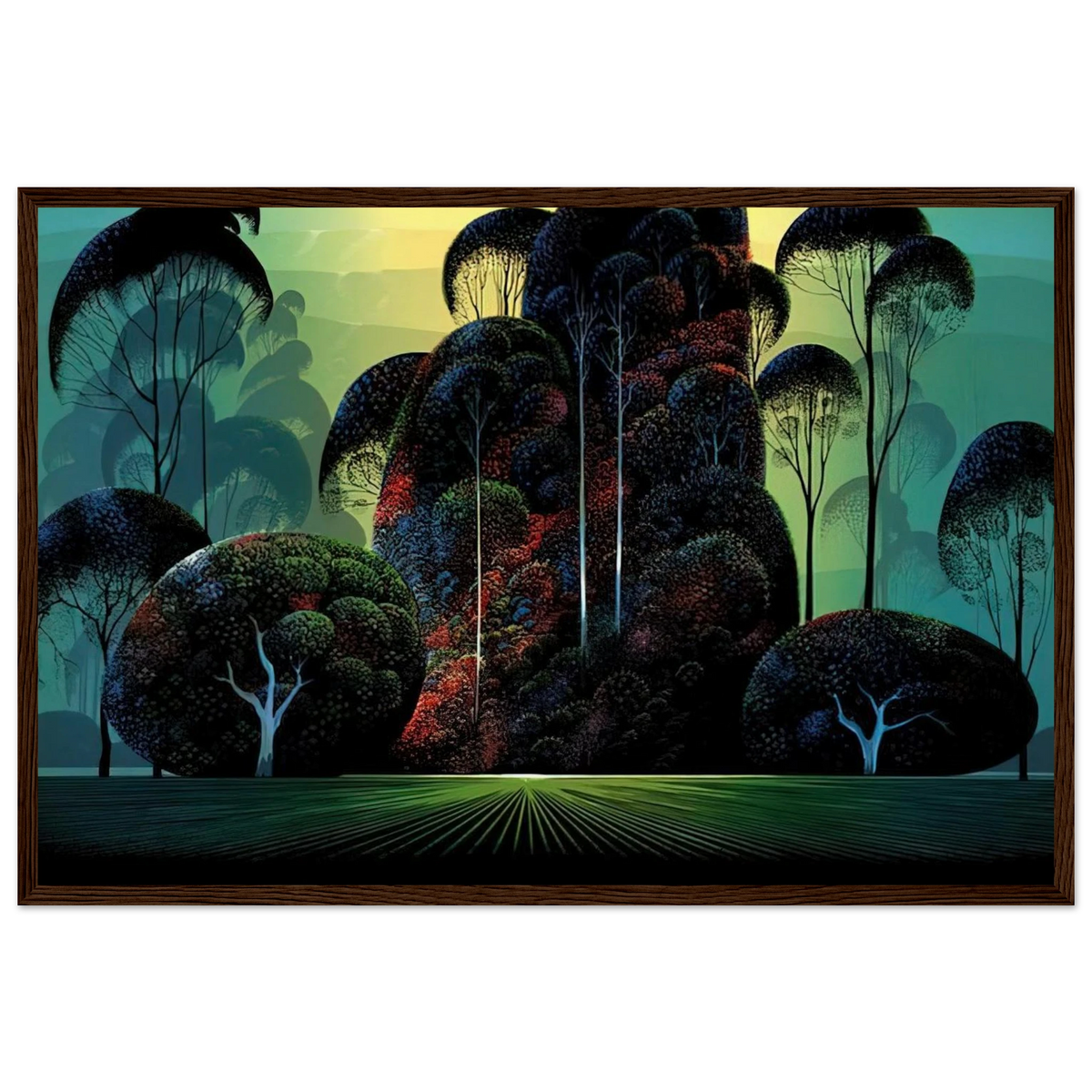 Mendacino Framed Poster | Eyvind Earle Framed Prints Wall Art | Eyvind Earle Prints