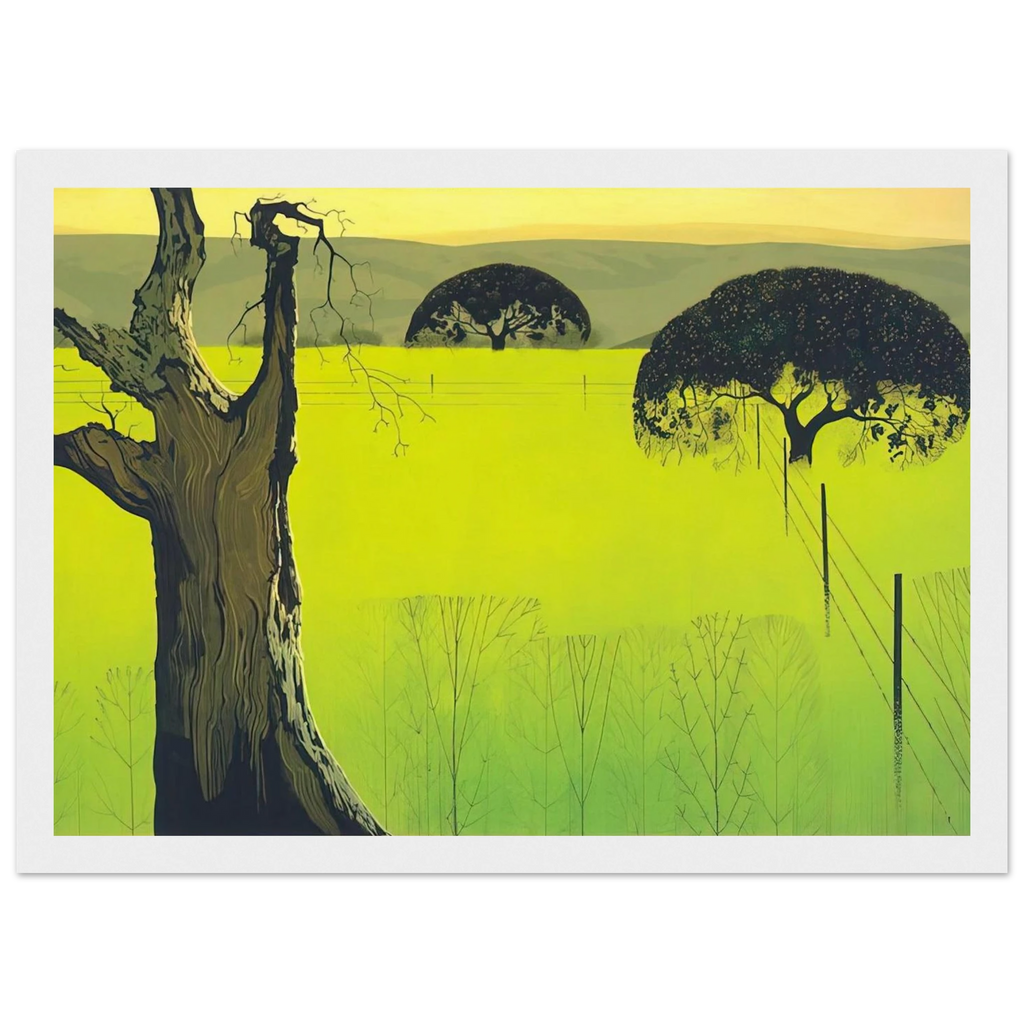 Mustard Field Framed Poster | Eyvind Earle Framed Prints Wall Art | Eyvind Earle Prints