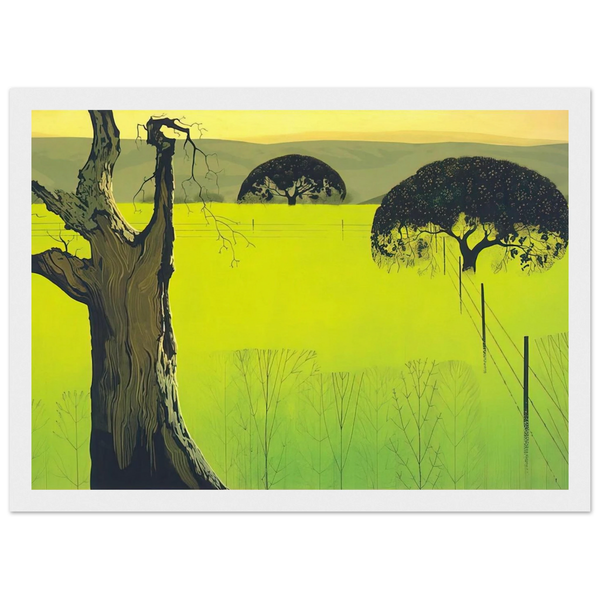 Mustard Field Framed Poster | Eyvind Earle Framed Prints Wall Art | Eyvind Earle Prints