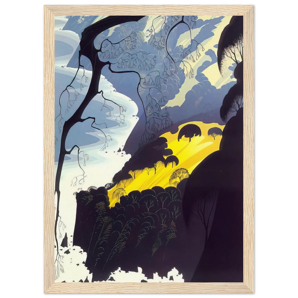 Carmel Highlands Framed Poster | Eyvind Earle Framed Prints Wall Art | Eyvind Earle Prints