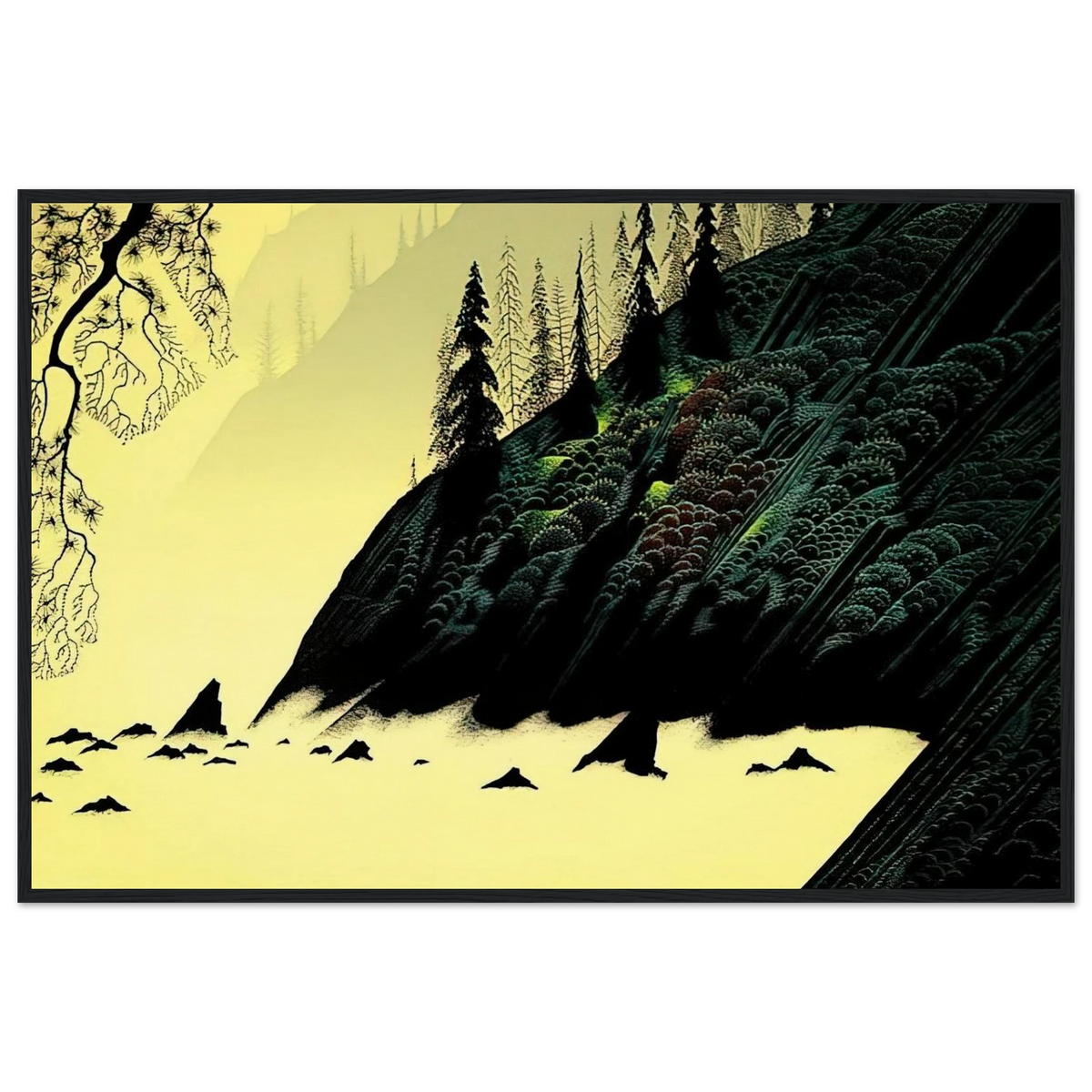 Spruce Redwood and Pine Framed Poster | Eyvind Earle Framed Prints Wall Art | Eyvind Earle Prints