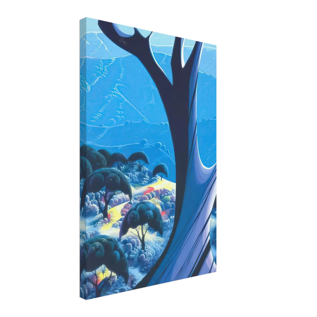 Purple Treeand Mountains Canvas | Eyvind Earle Canvas | Eyvind Earle Prints