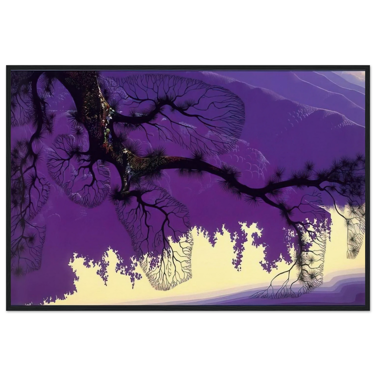 Purple Coastline Framed Poster | Eyvind Earle Framed Prints Wall Art | Eyvind Earle Prints