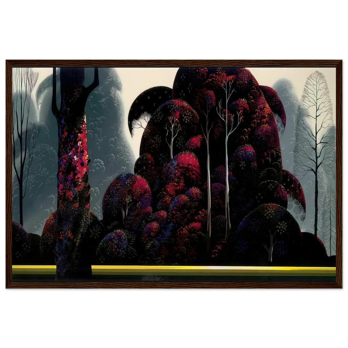 Crimson Eucalyptus Framed Poster | Eyvind Earle Framed Prints Wall Art | Eyvind Earle Prints