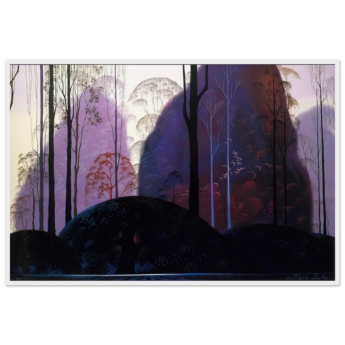 Mauve Redand Purple Framed Poster | Eyvind Earle Framed Prints Wall Art | Eyvind Earle Prints