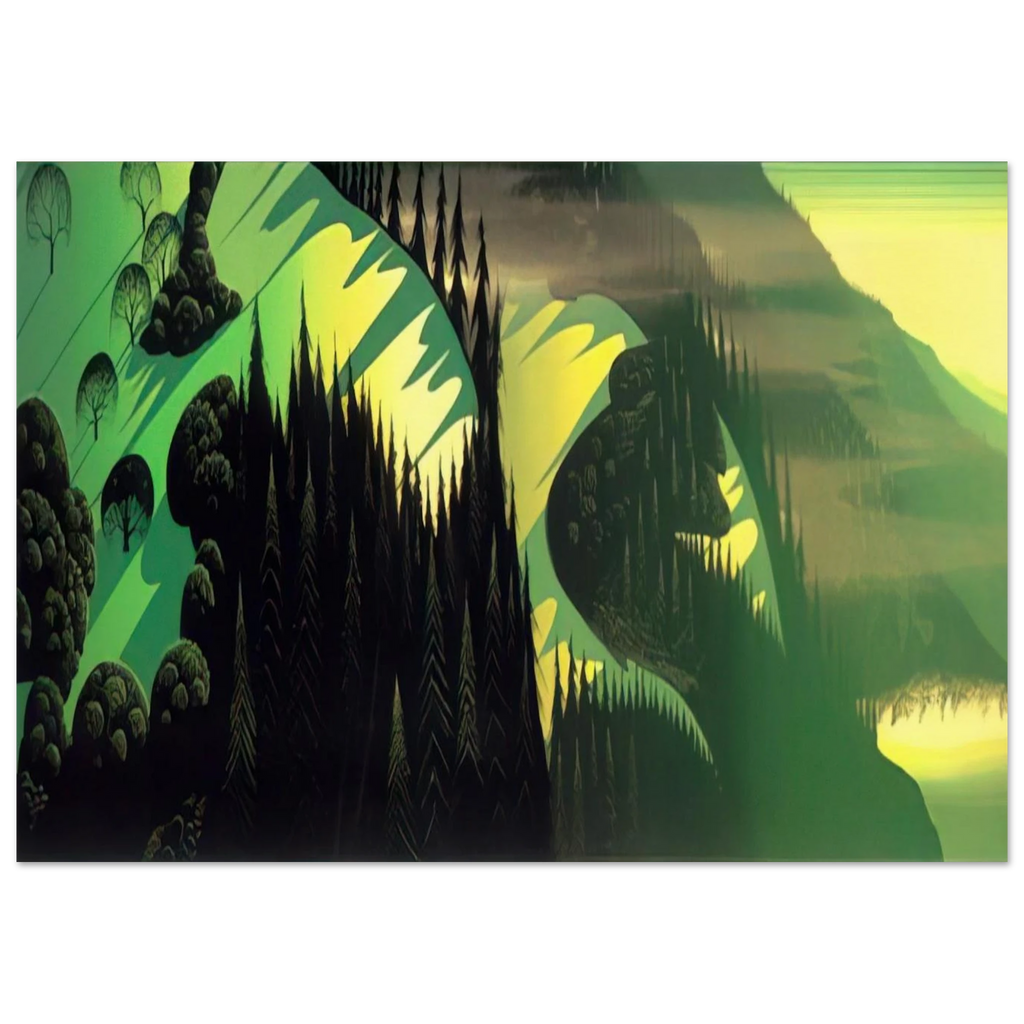 Three Pastures by the Sea Poster | Eyvind Earle Poster | Eyvind Earle Prints