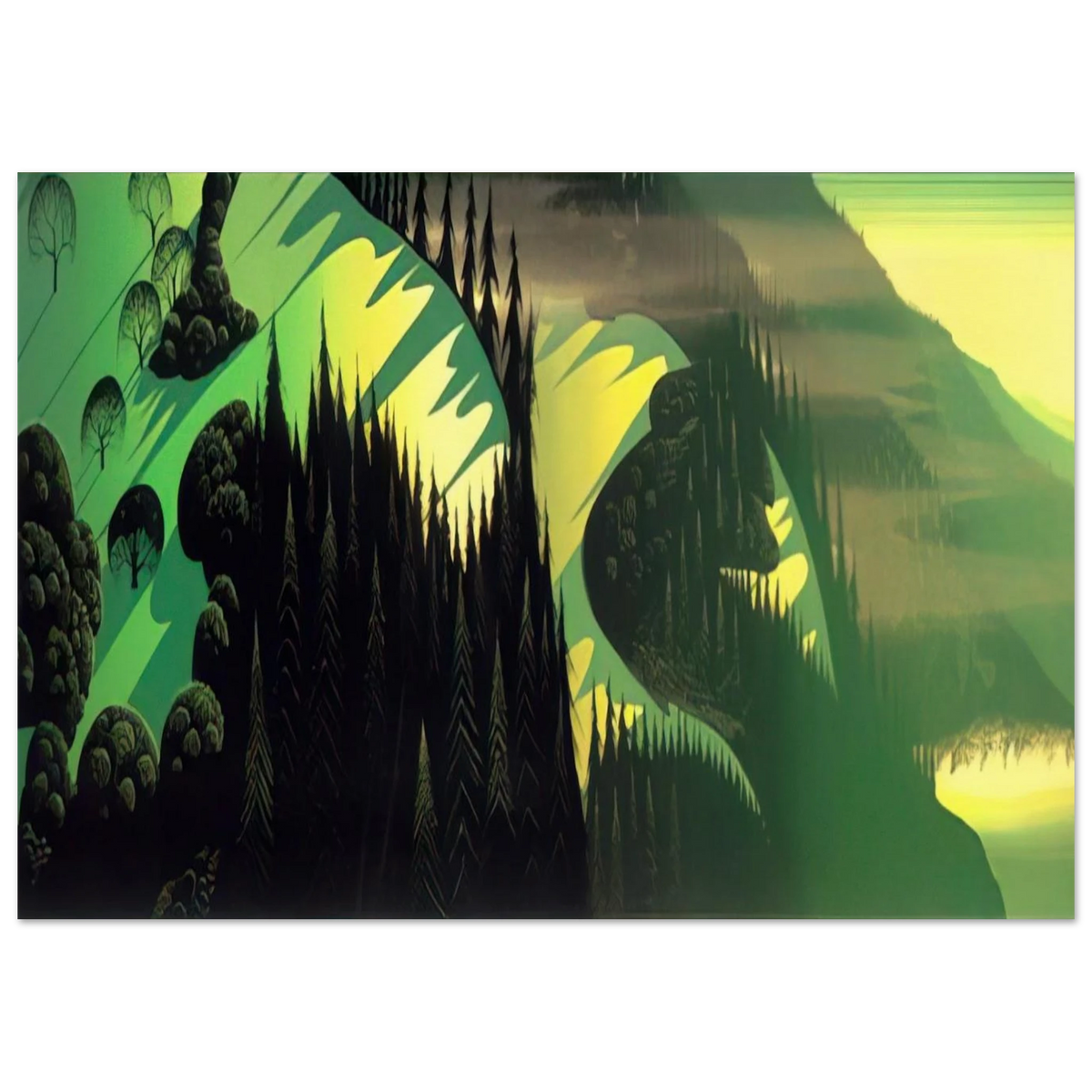 Three Pastures by the Sea Poster | Eyvind Earle Poster | Eyvind Earle Prints