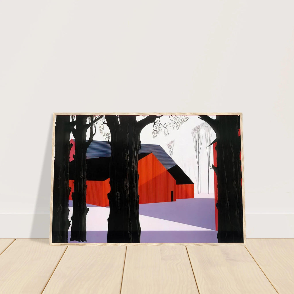 Red Barn Framed Poster | Eyvind Earle Framed Prints Wall Art | Eyvind Earle Prints