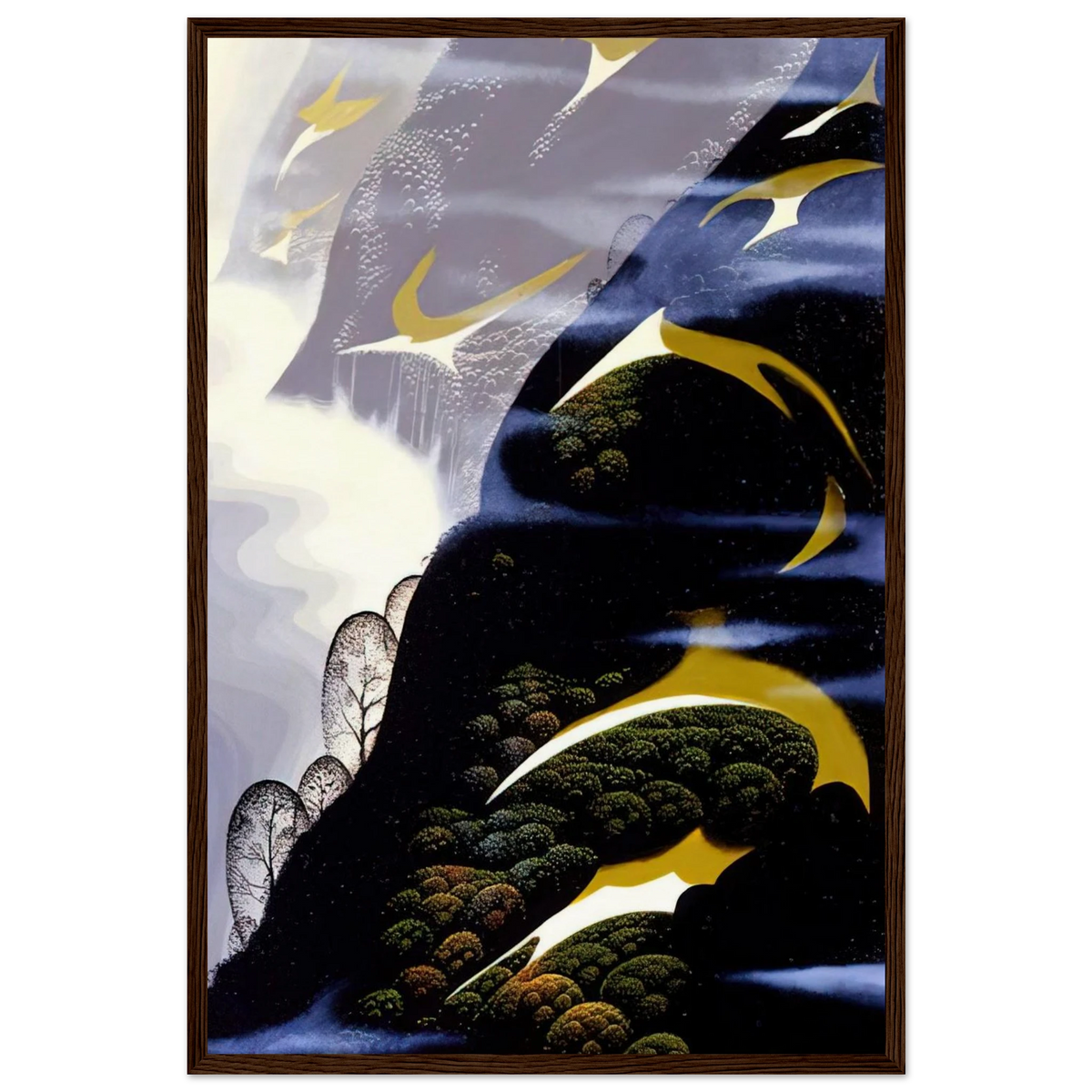 Copy of Sea mist and Pastures Framed Poster | Eyvind Earle Framed Prints Wall Art | Eyvind Earle Prints