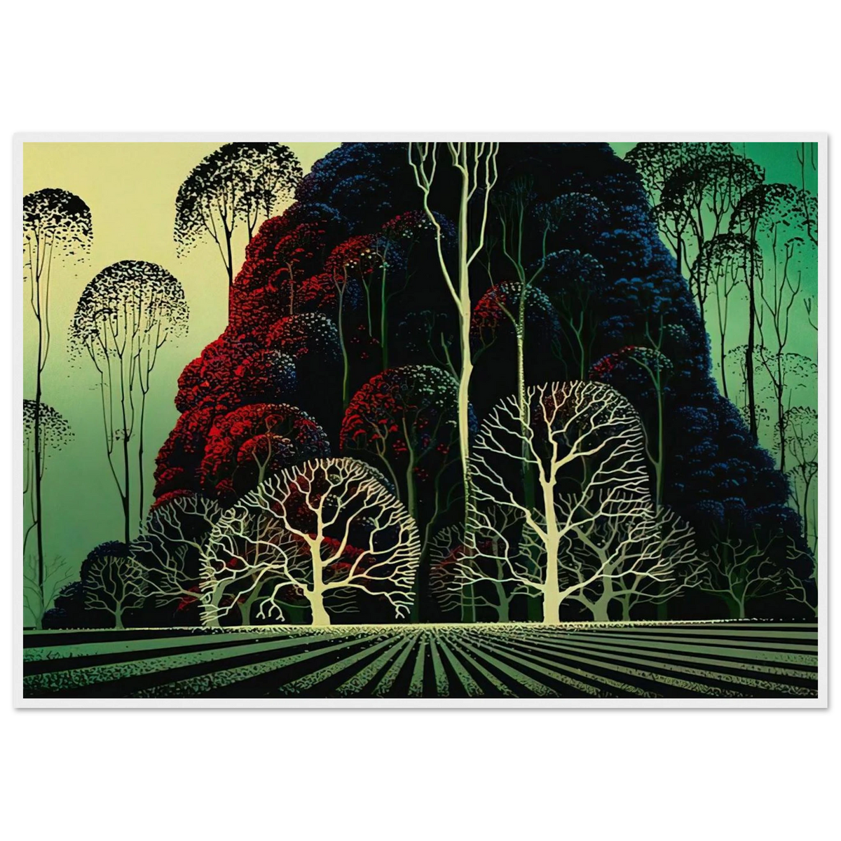 Eucalyptus Forest Framed Poster | Eyvind Earle Framed Prints Wall Art | Eyvind Earle Prints