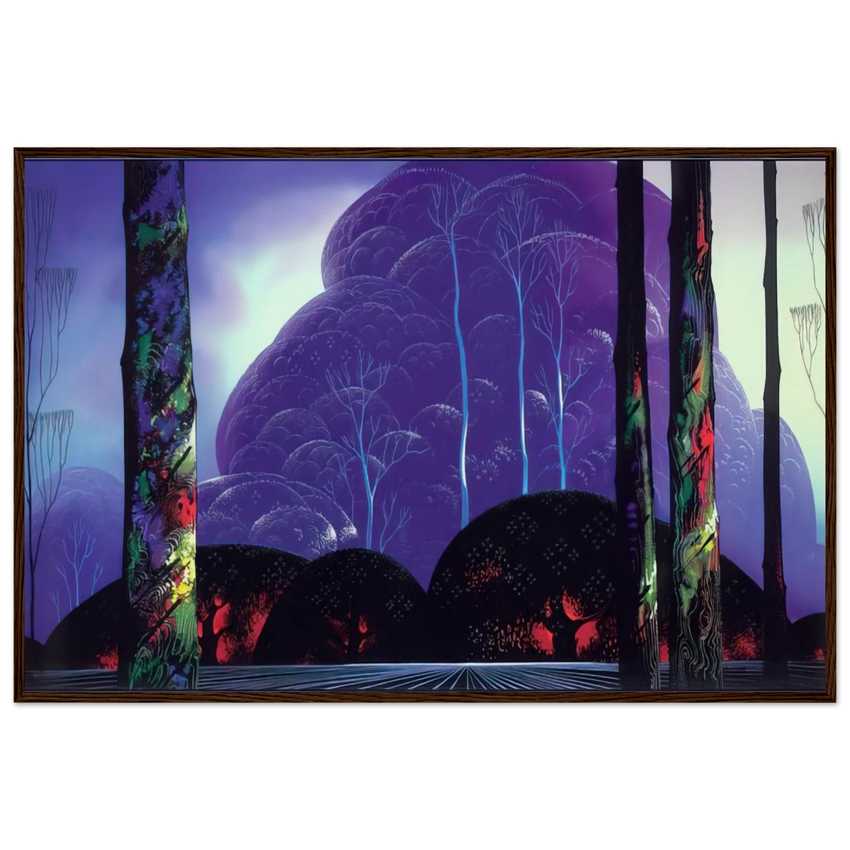 Purple Sunset Framed Poster | Eyvind Earle Framed Prints Wall Art | Eyvind Earle Prints