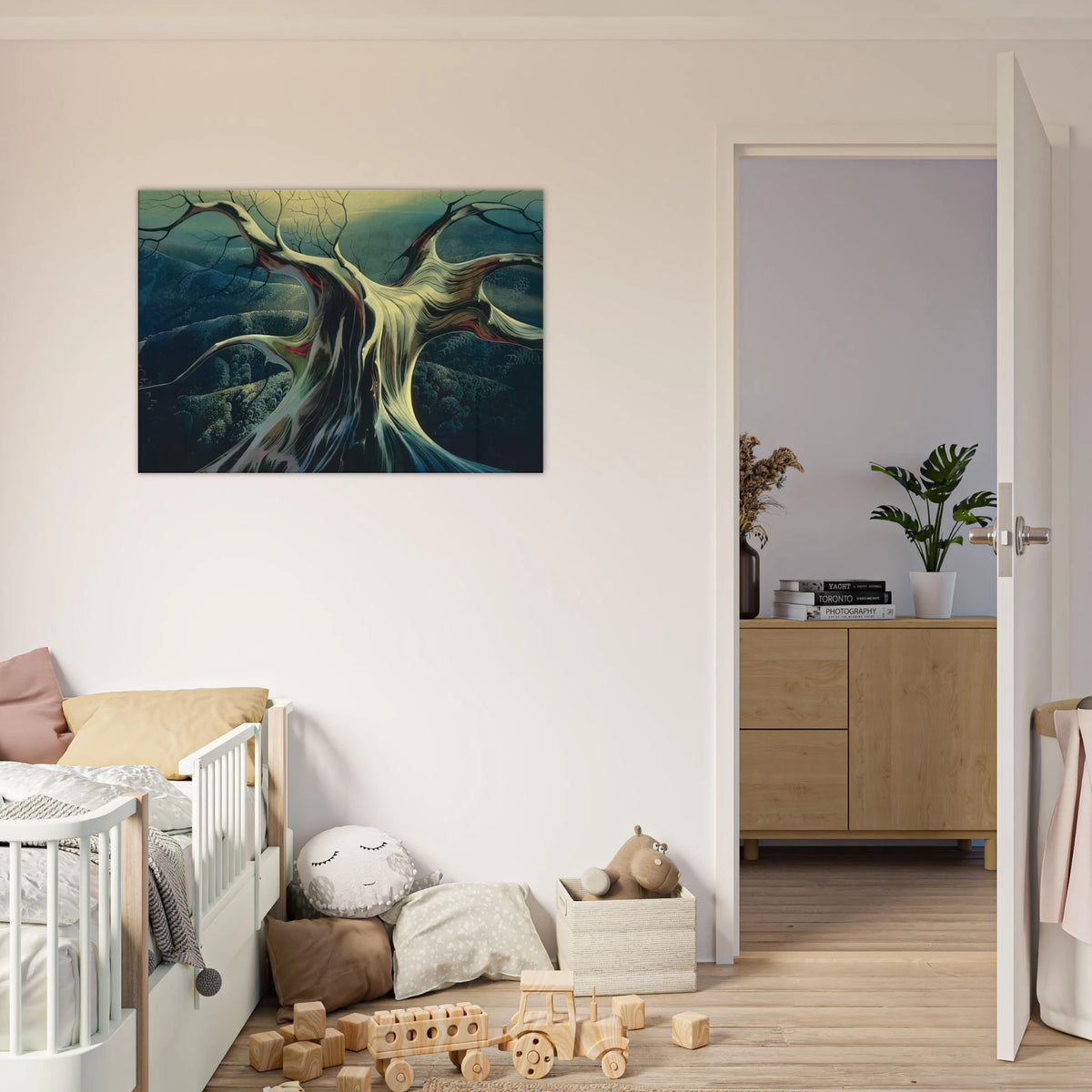 Moonlit Tree Trunk Canvas | Eyvind Earle Canvas | Eyvind Earle Prints