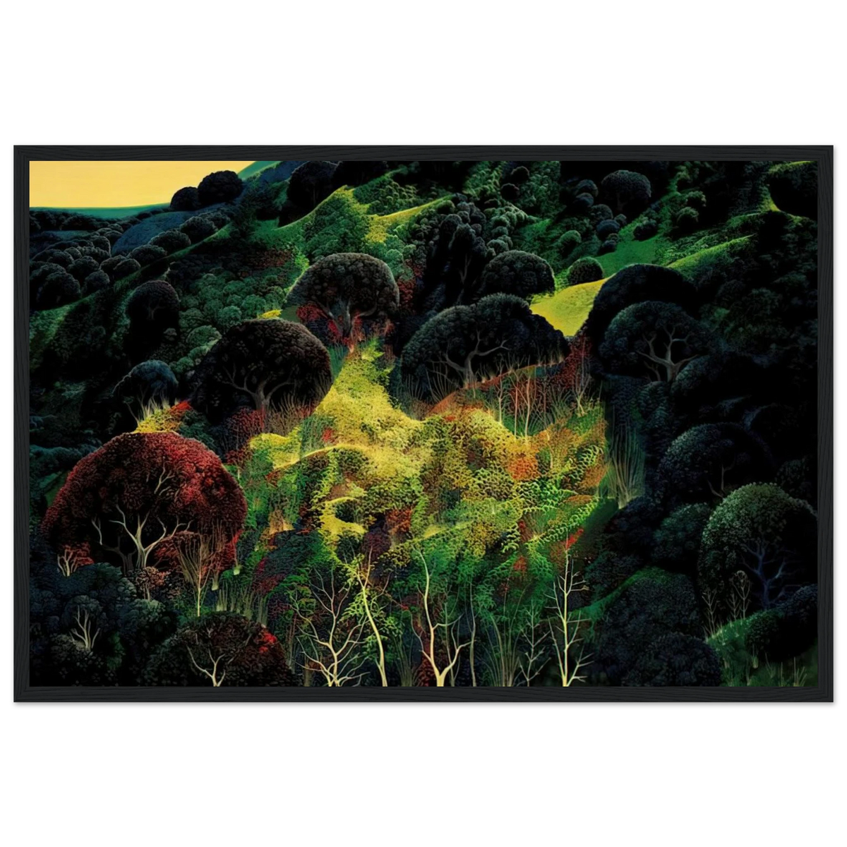 Autumn Fields Framed Poster | Eyvind Earle Framed Prints Wall Art | Eyvind Earle Prints