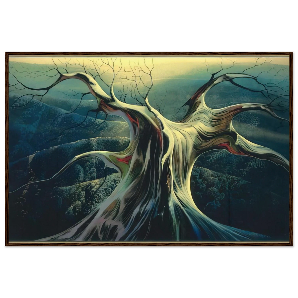 Moonlit Tree Trunk Framed Poster | Eyvind Earle Framed Prints Wall Art | Eyvind Earle Prints