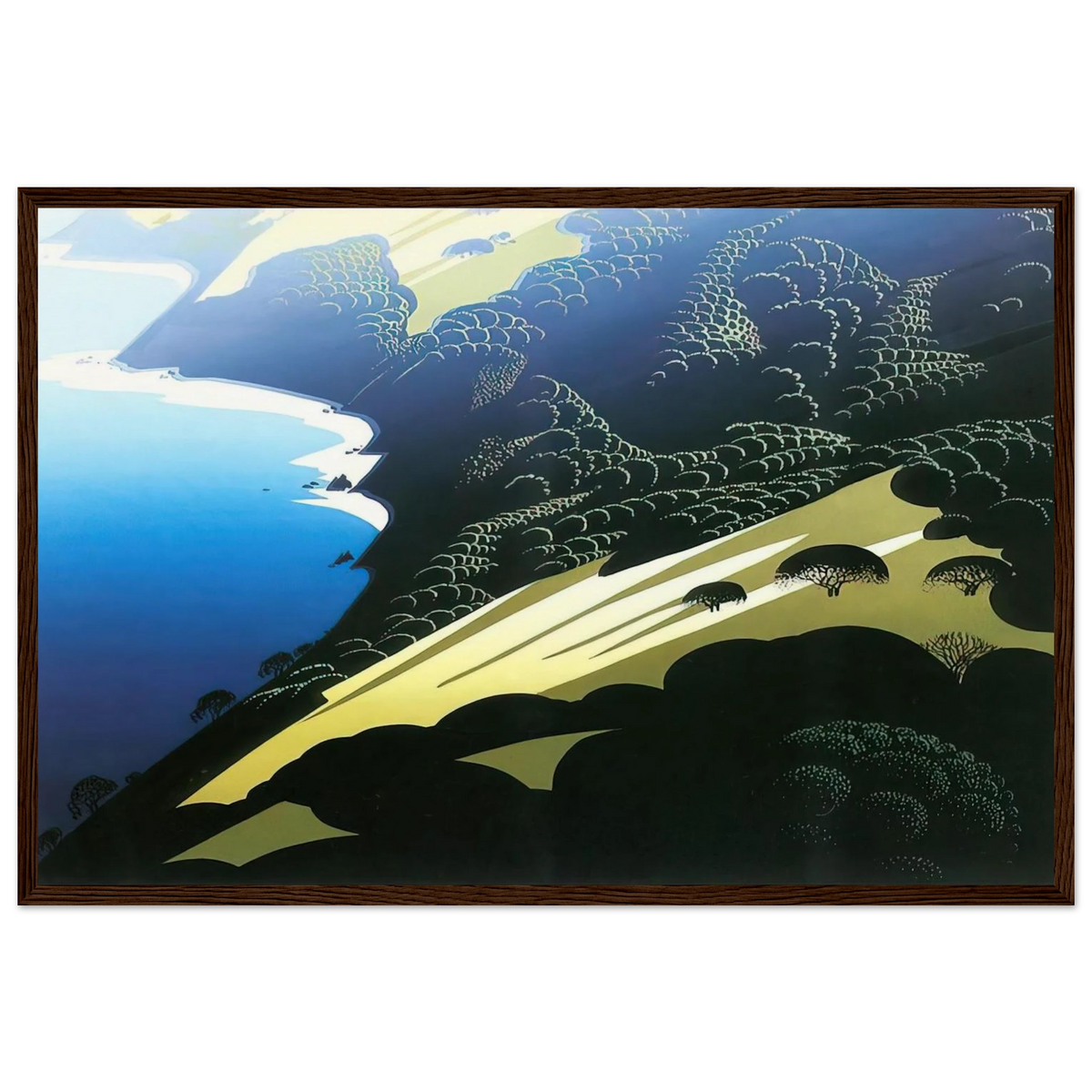 Seaside Pastures Framed Poster | Eyvind Earle Framed Prints Wall Art | Eyvind Earle Prints