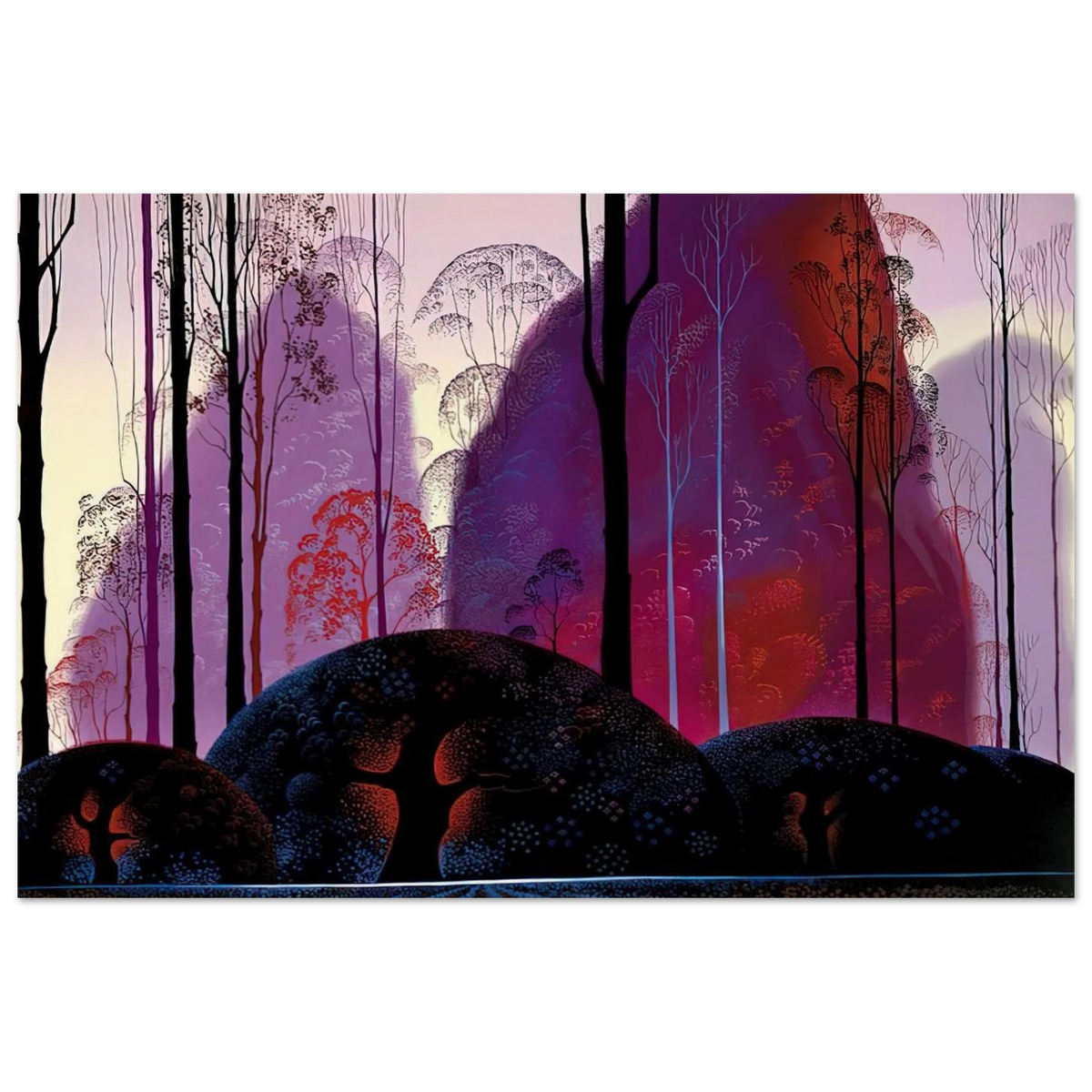 Mauve, Red and Purple Poster | Eyvind Earle Poster | Eyvind Earle Prints