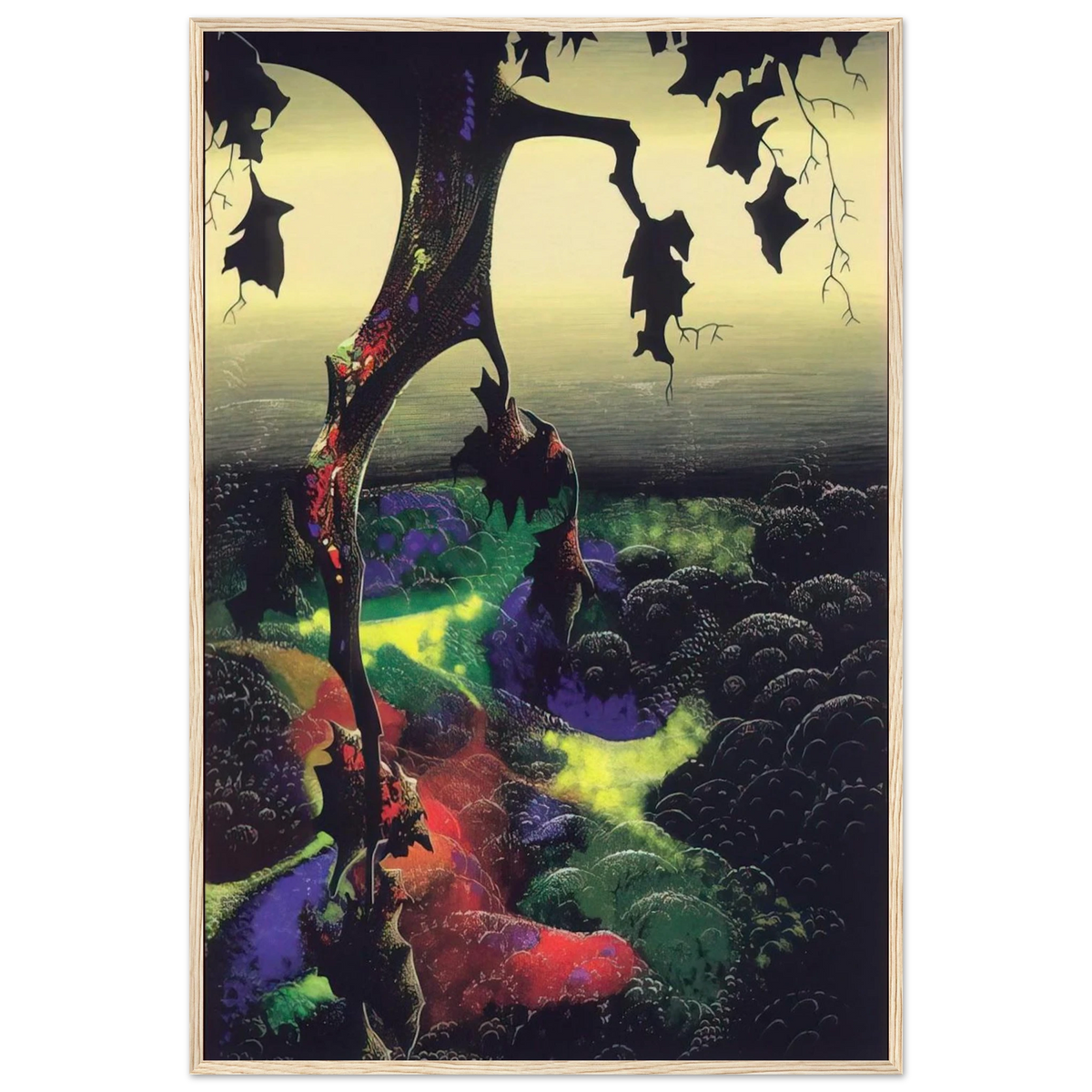 Crimson Red and Gold Framed Poster | Eyvind Earle Framed Prints Wall Art | Eyvind Earle Prints